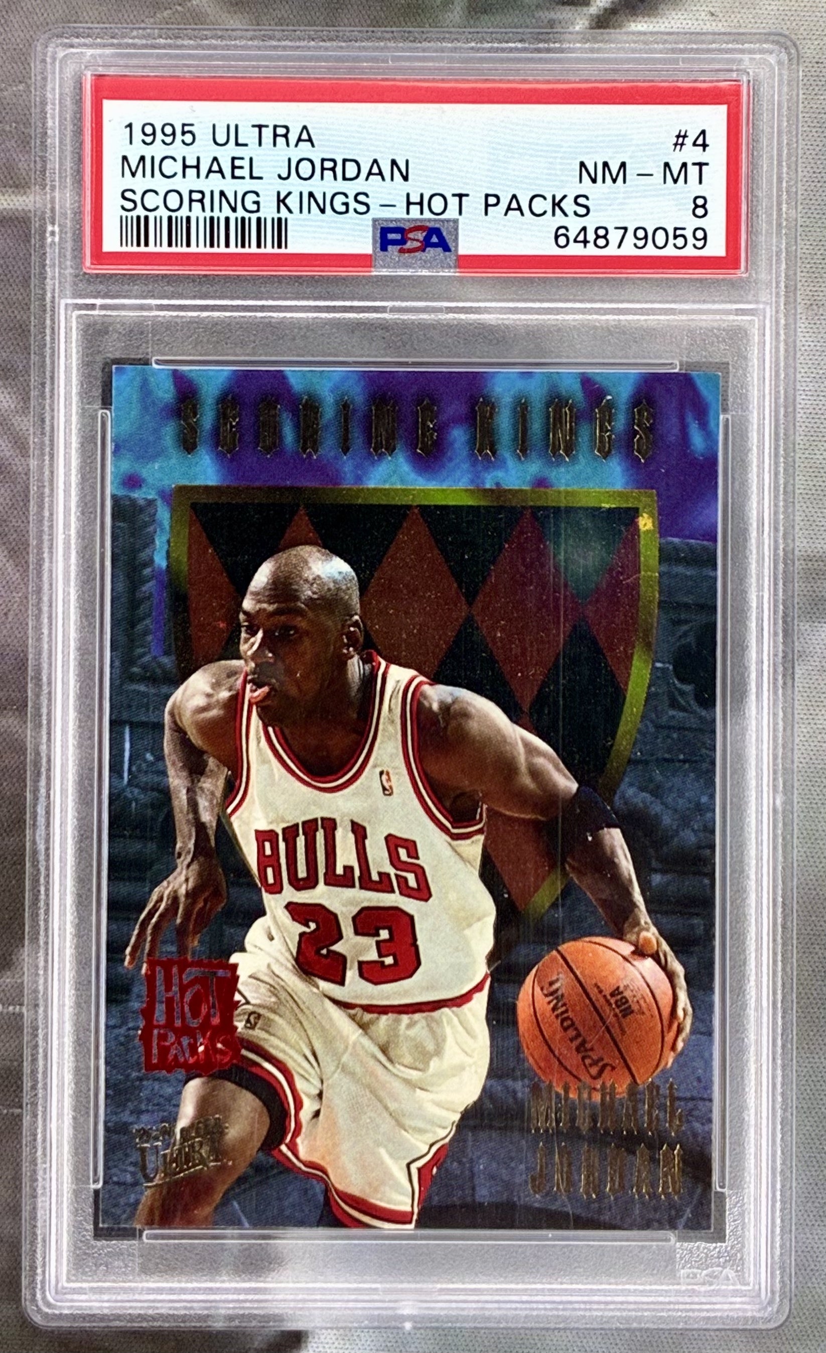 Michael Jordan Ultra Scoring Kings 1995 #4 PSA 8 basketball card slab