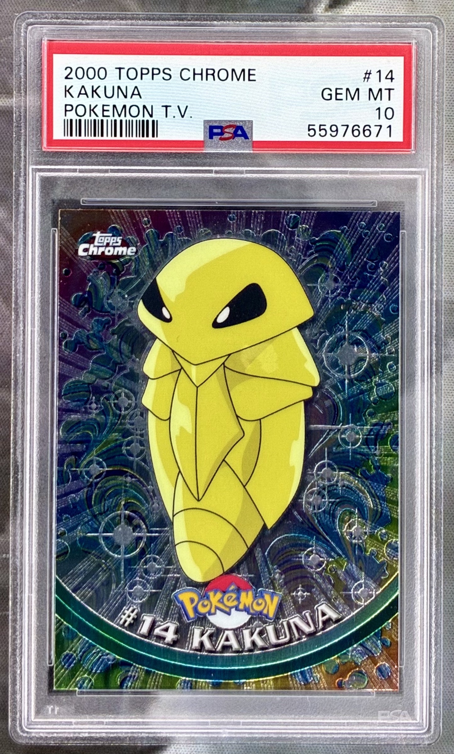 Kakuna Topps Chrome Series 1 2000 #14 PSA 10 Pokemon card slab