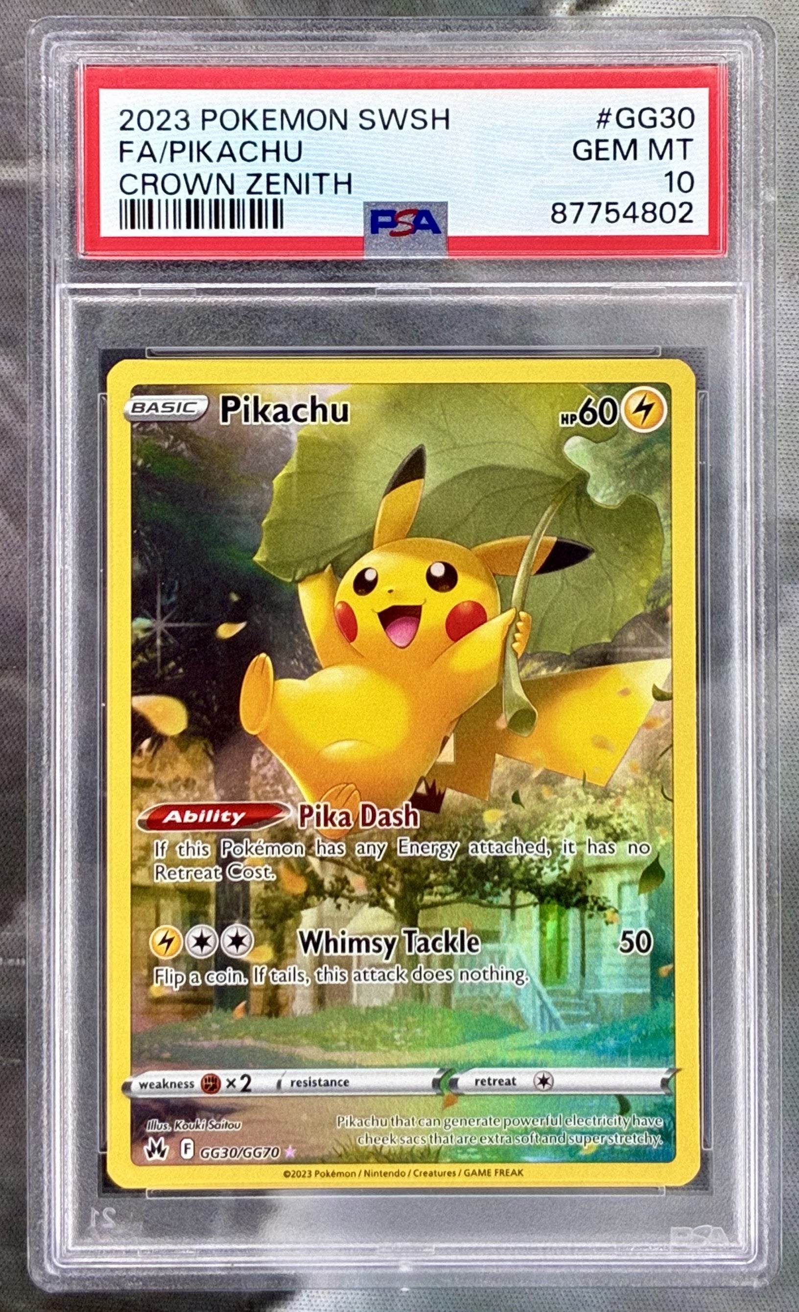 Pikachu Crown Zenith GG30/GG70 PSA 10 English Pokemon card slab