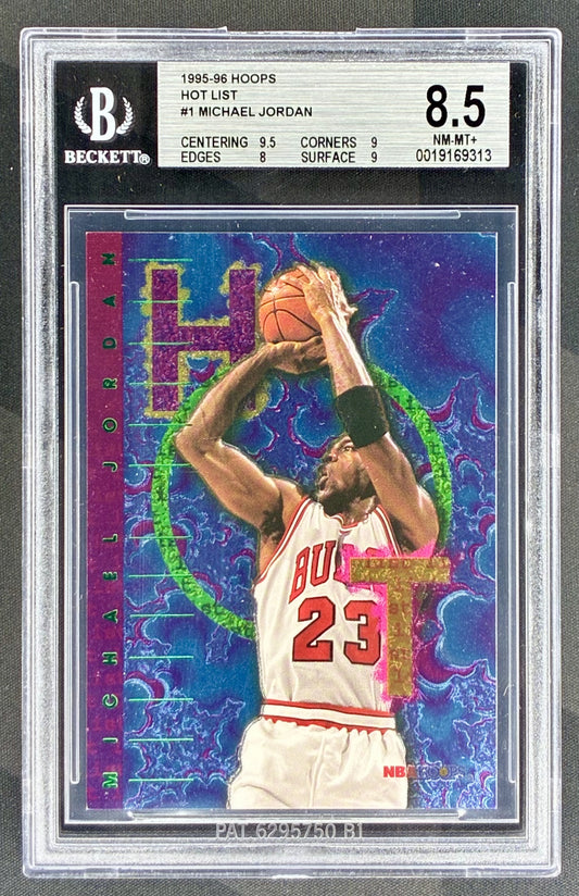 Michael Jordan Hoops Hot List 1995-96 #1 BGS 8.5 basketball card slab