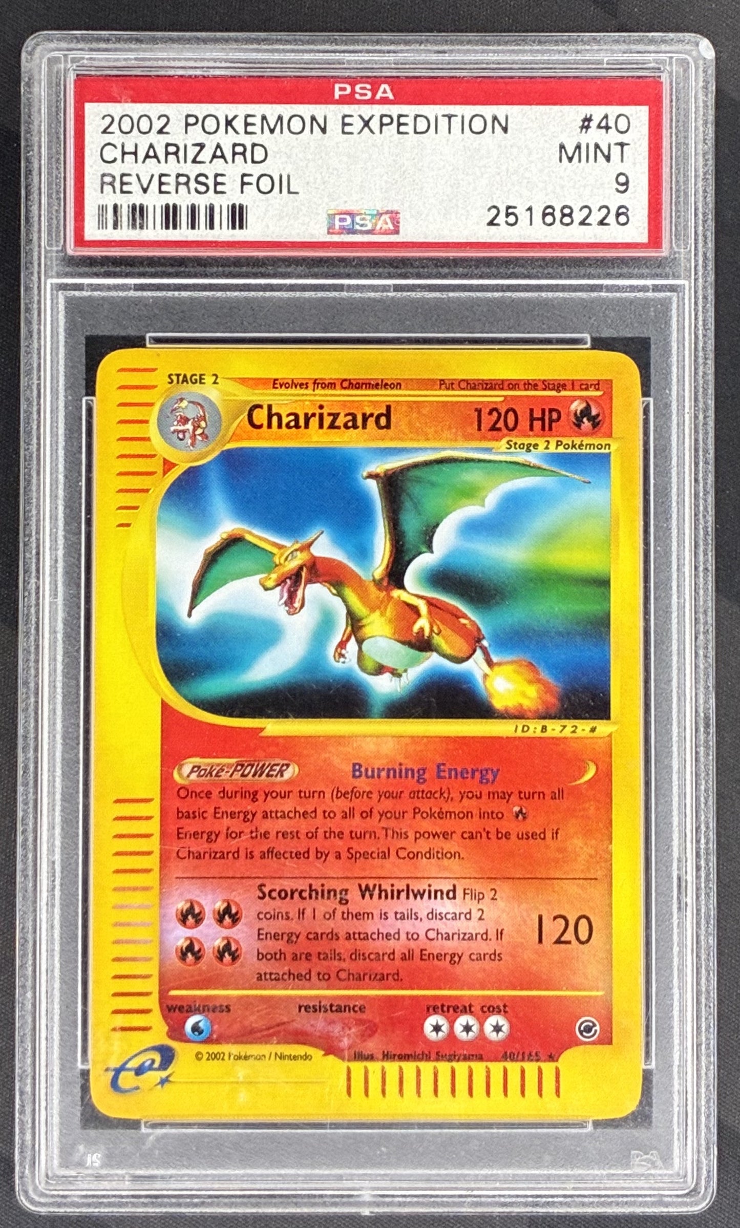 Charizard 40/165 Reverse Foil Expedition 2002 PSA 9 Pokemon card slab