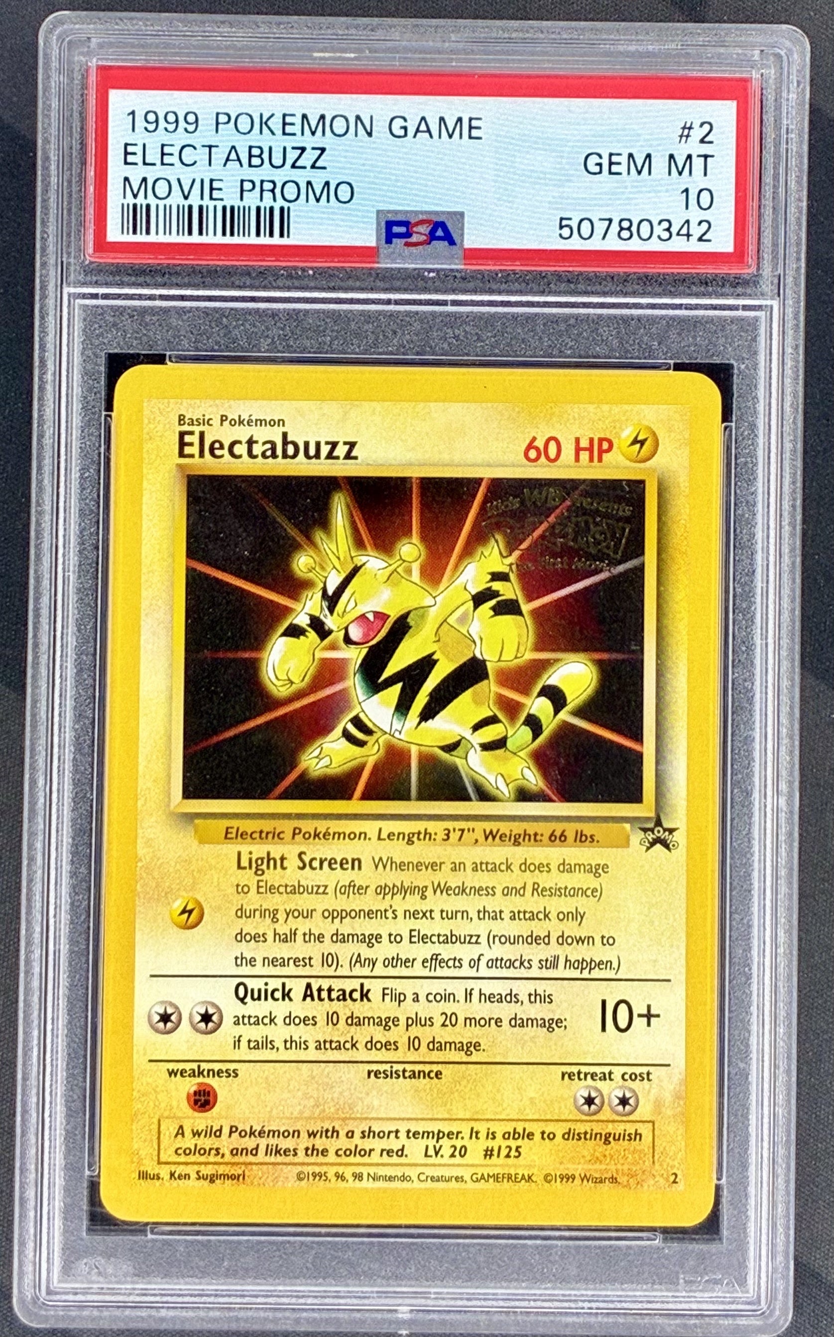 Electabuzz #2 Movie Promo 1999 PSA 10 Pokemon card slab