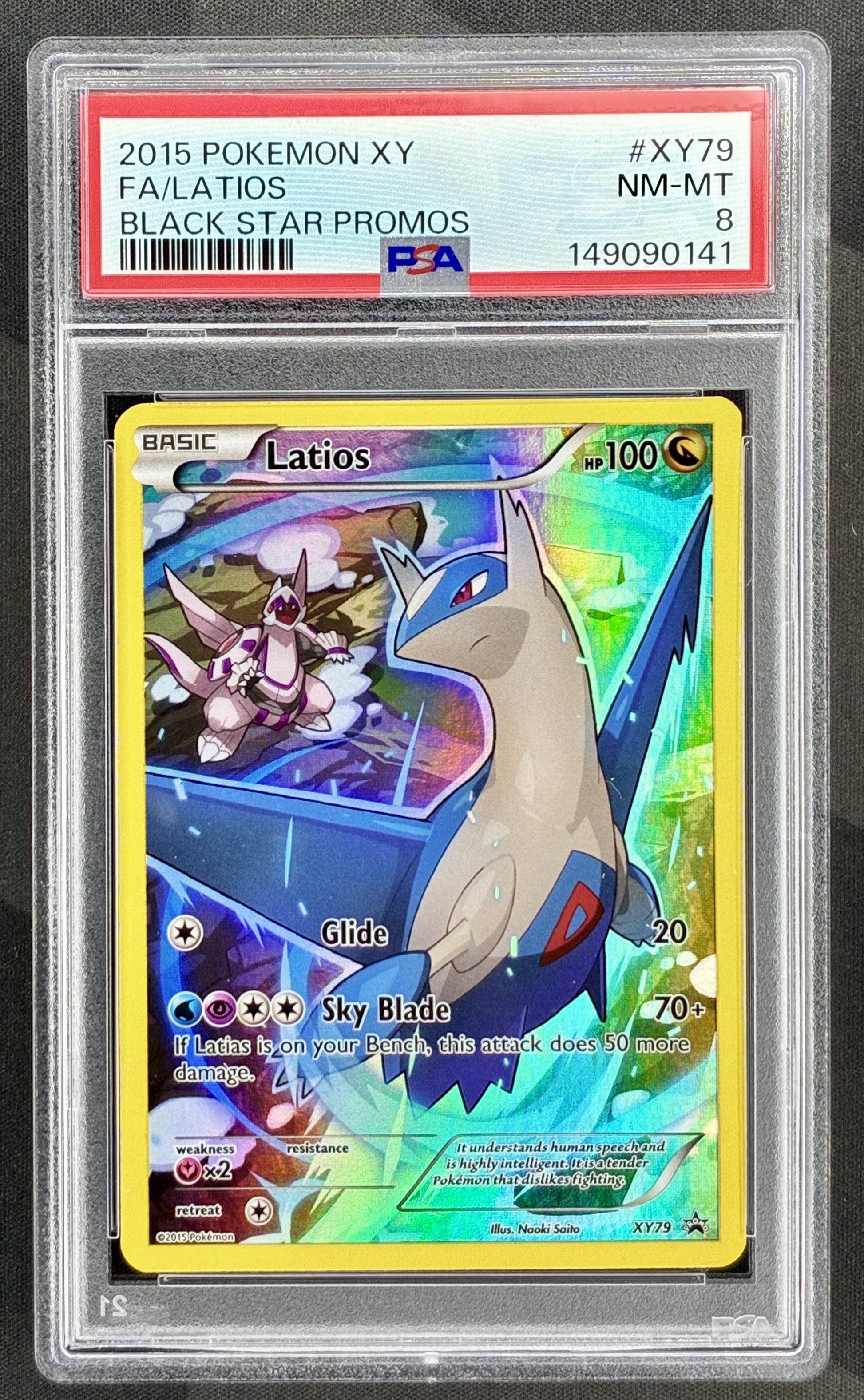 Latios XY79 Black Star Promo PSA 8 Pokemon card slab