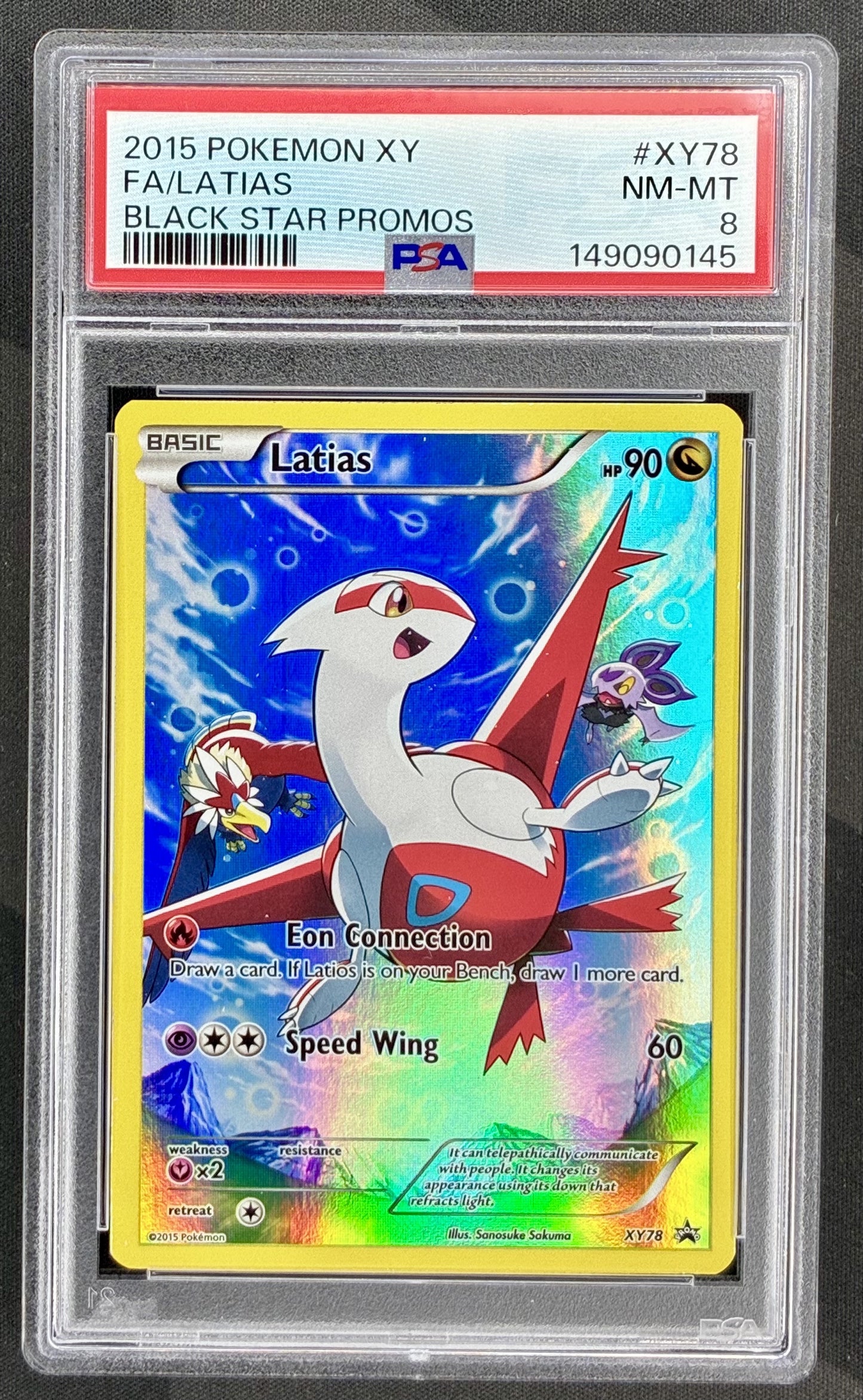 Latias XY78 Black Star Promo PSA 8 holo Pokemon card slab