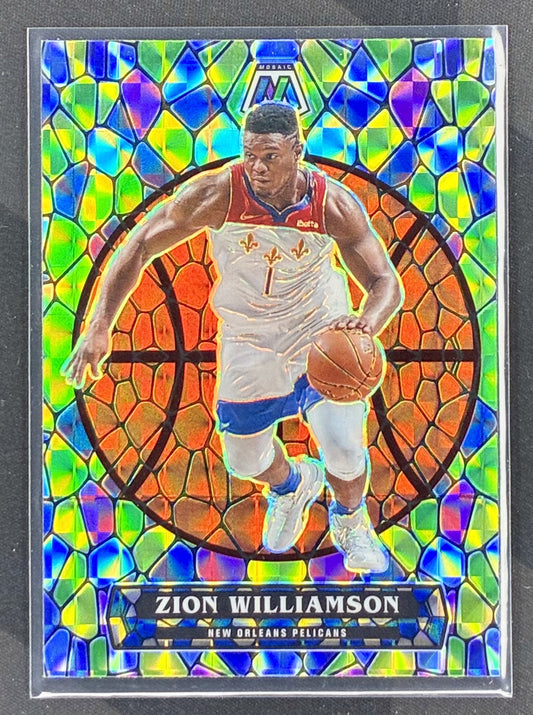 Zion Williamson #10 Stained Glass 2020-21 Mosaic SSP NBA card