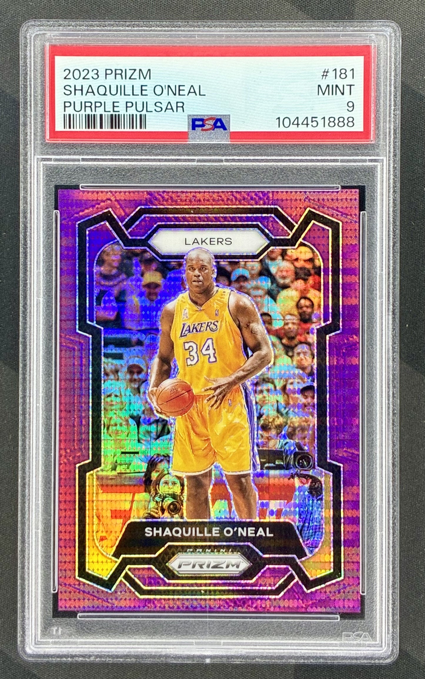 Shaquille O’Neal Purple Pulsar /35 PSA 9 2023-24 Prizm NBA Card