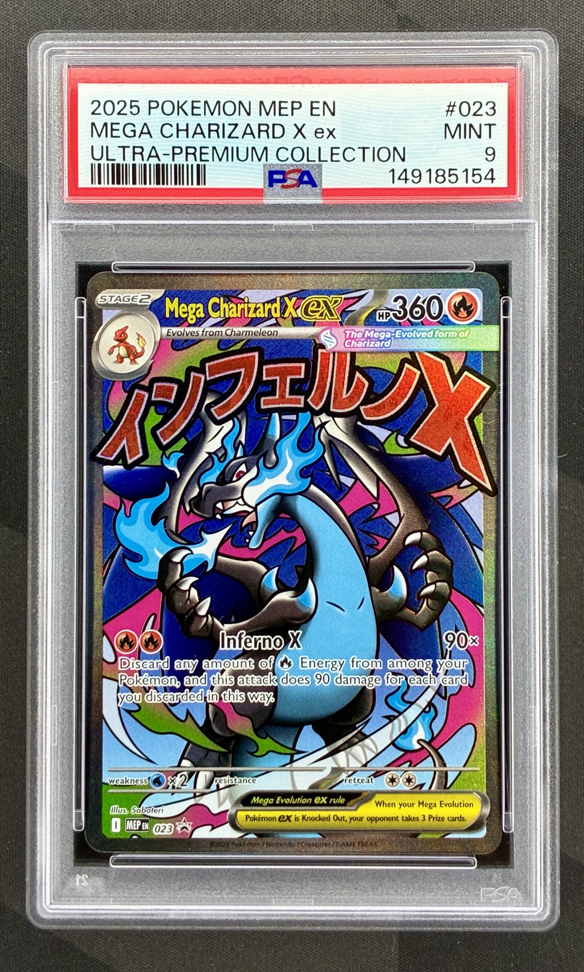 Mega Charizard X EX MEP023 Black Star PSA 9 Pokemon card slab