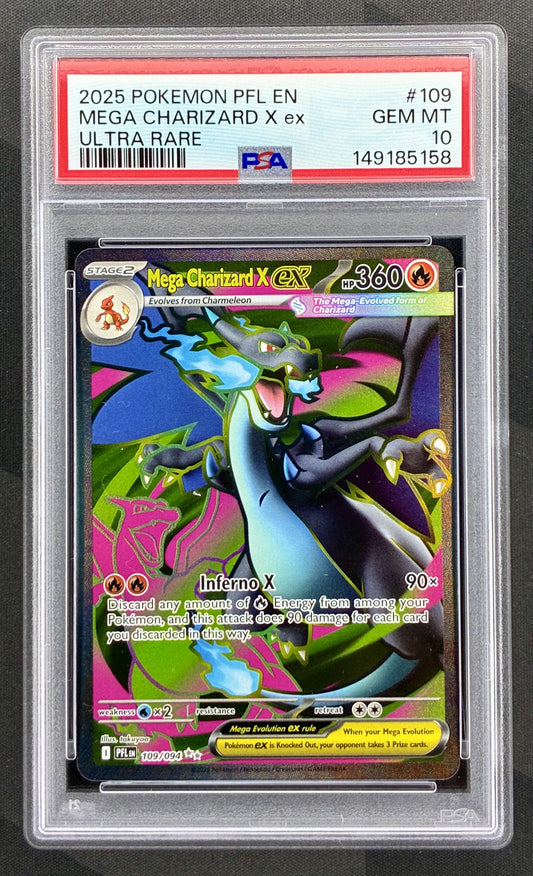 Mega Charizard X ex MEP023 Black Star Promo PSA 10 Pokemon card slab