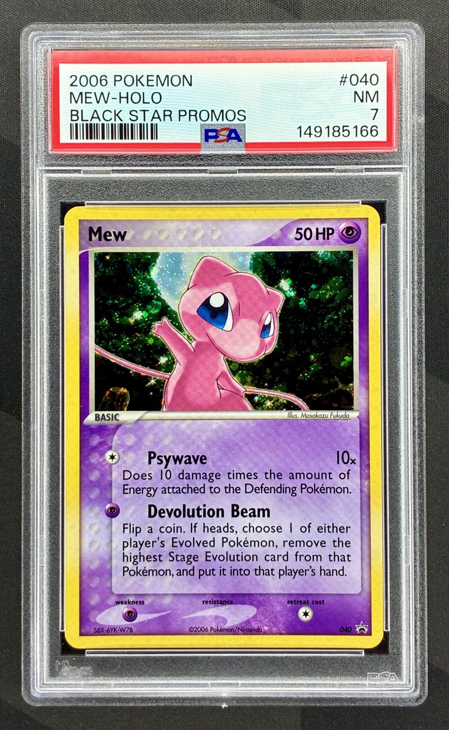 Mew #040 Black Star Promo 2006 PSA 7 holo Pokemon card slab