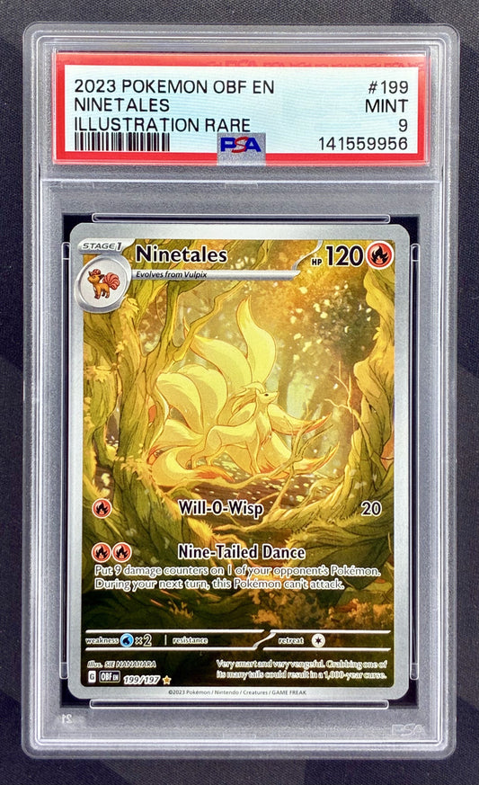 Ninetales 199/197 Obsidian Flames Illustration Rare PSA 9 Pokemon card slab