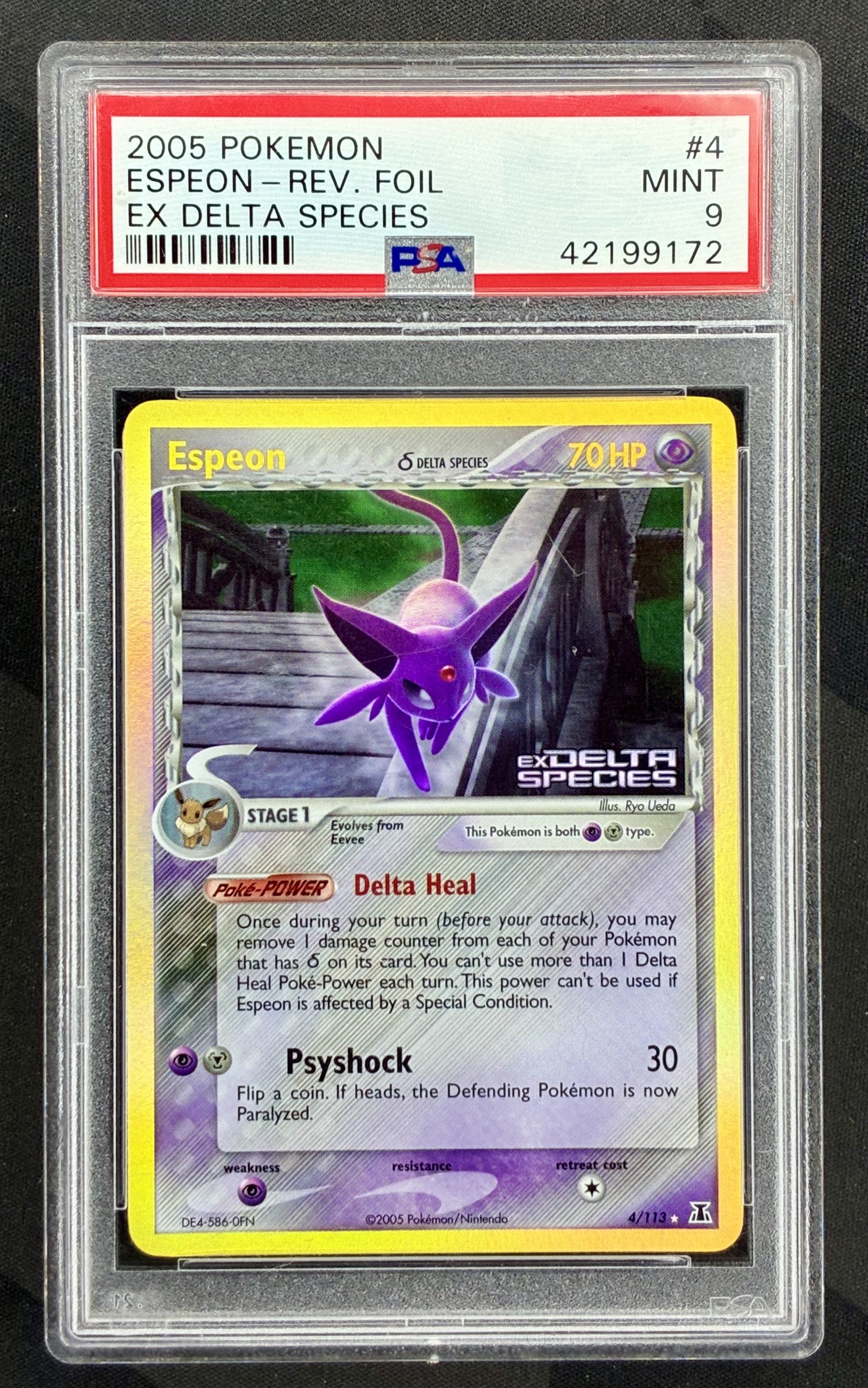 Espeon 4/113 ex Delta Species Reverse Holo PSA 9 Pokemon card slab