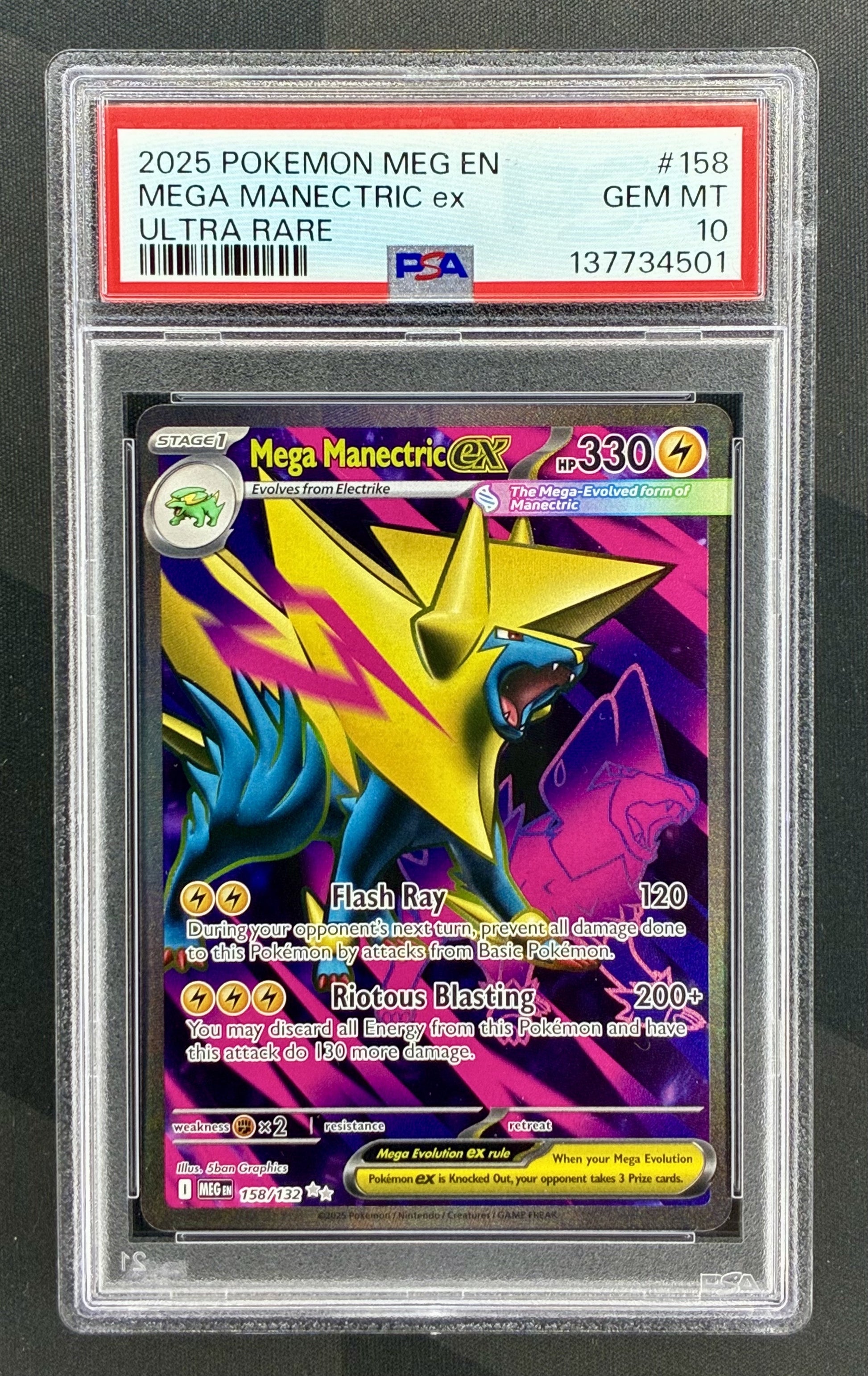 Mega Manectric ex 158/132 PSA 10 Pokemon card slab Gem Mint