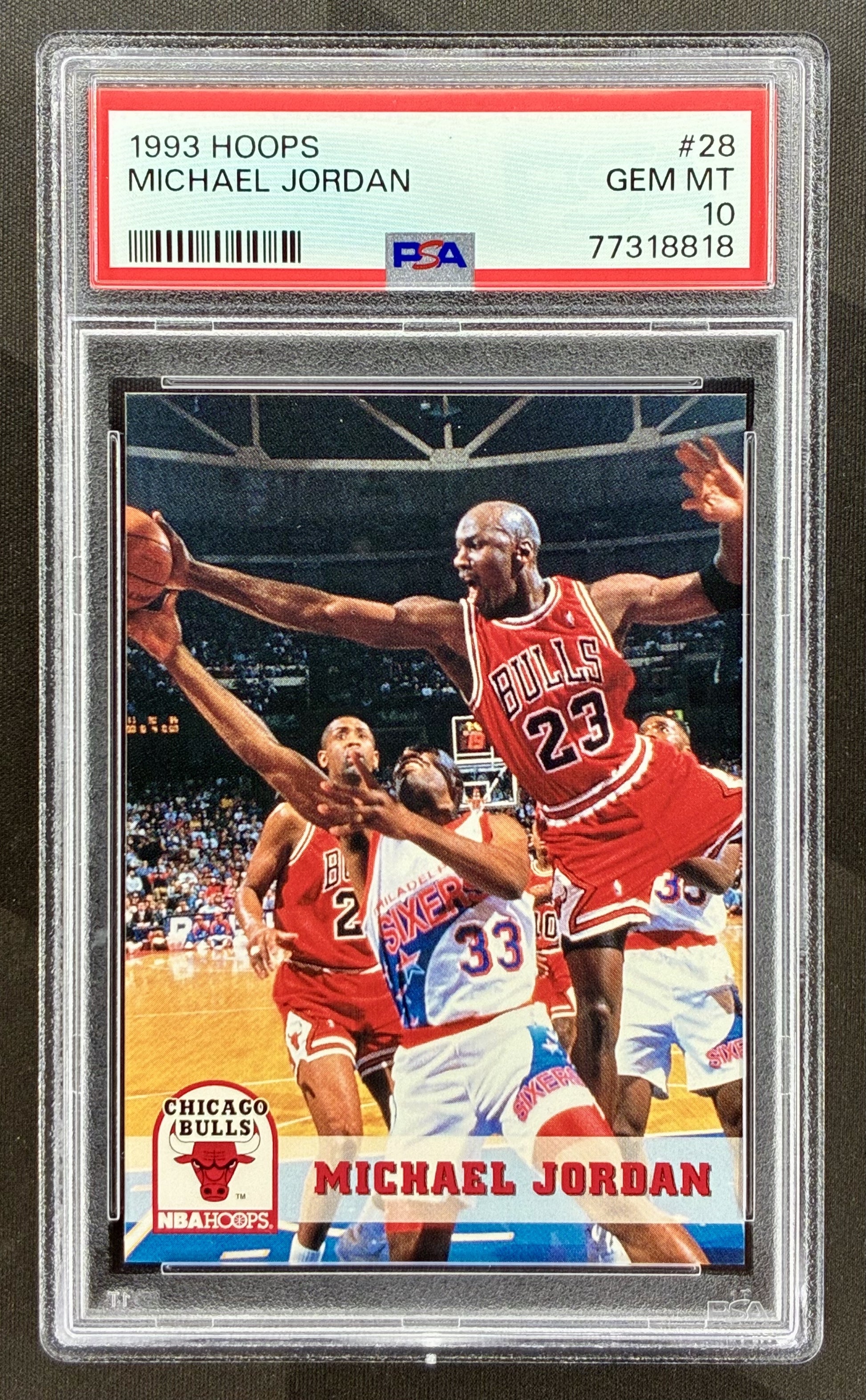 Michael Jordan 1993 Hoops #28 PSA 10 Chicago Bulls basketball card