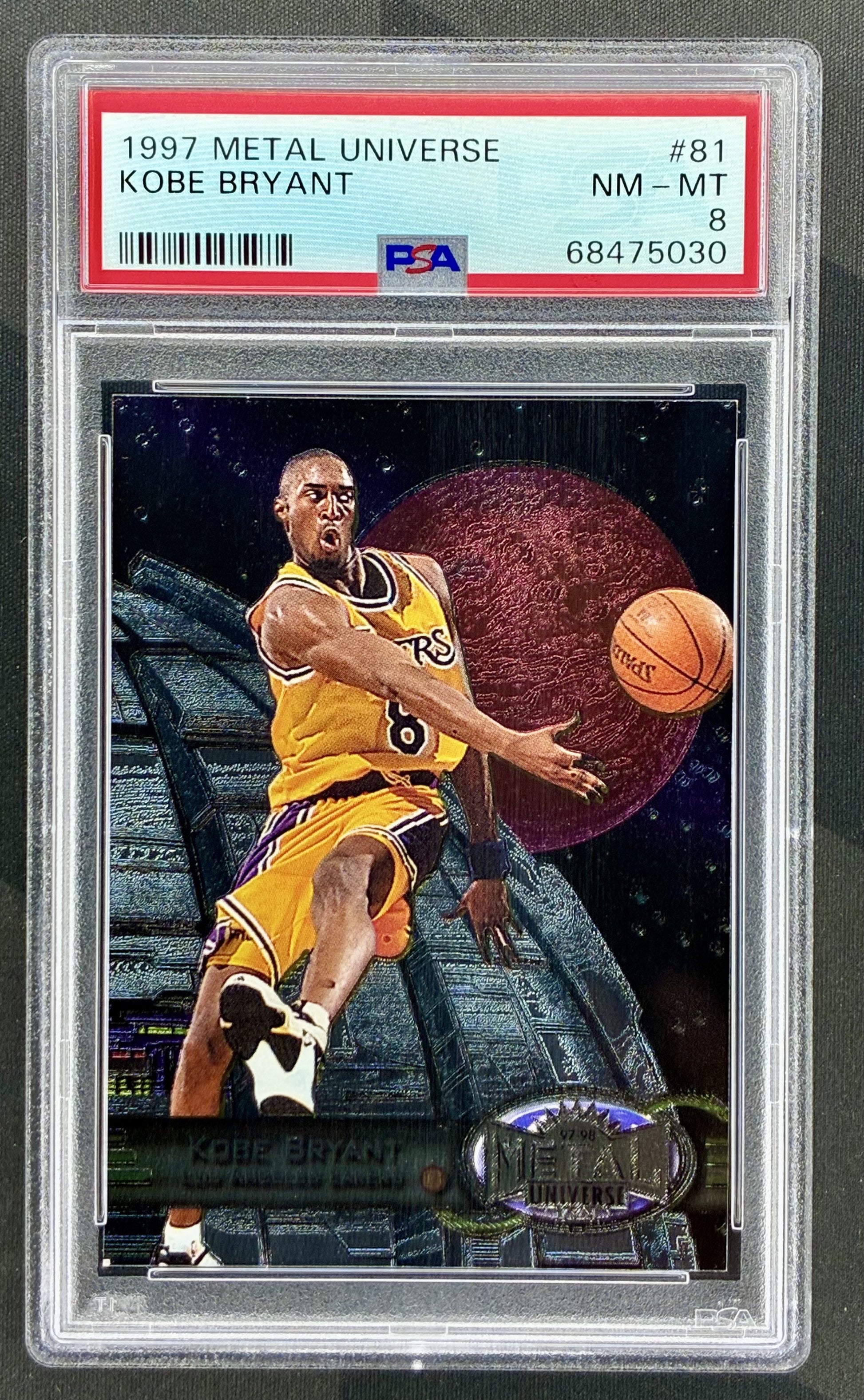 Kobe Bryant 1997-98 SkyBox Metal Universe #81 PSA 8 Lakers basketball card