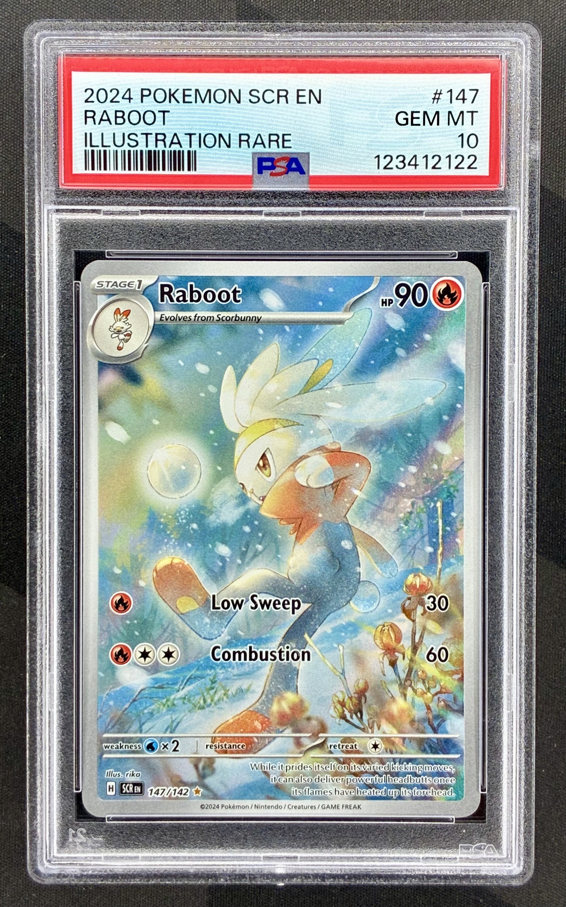 Raboot 147/142 Illustration Rare PSA 10 Stellar Crown Pokemon card