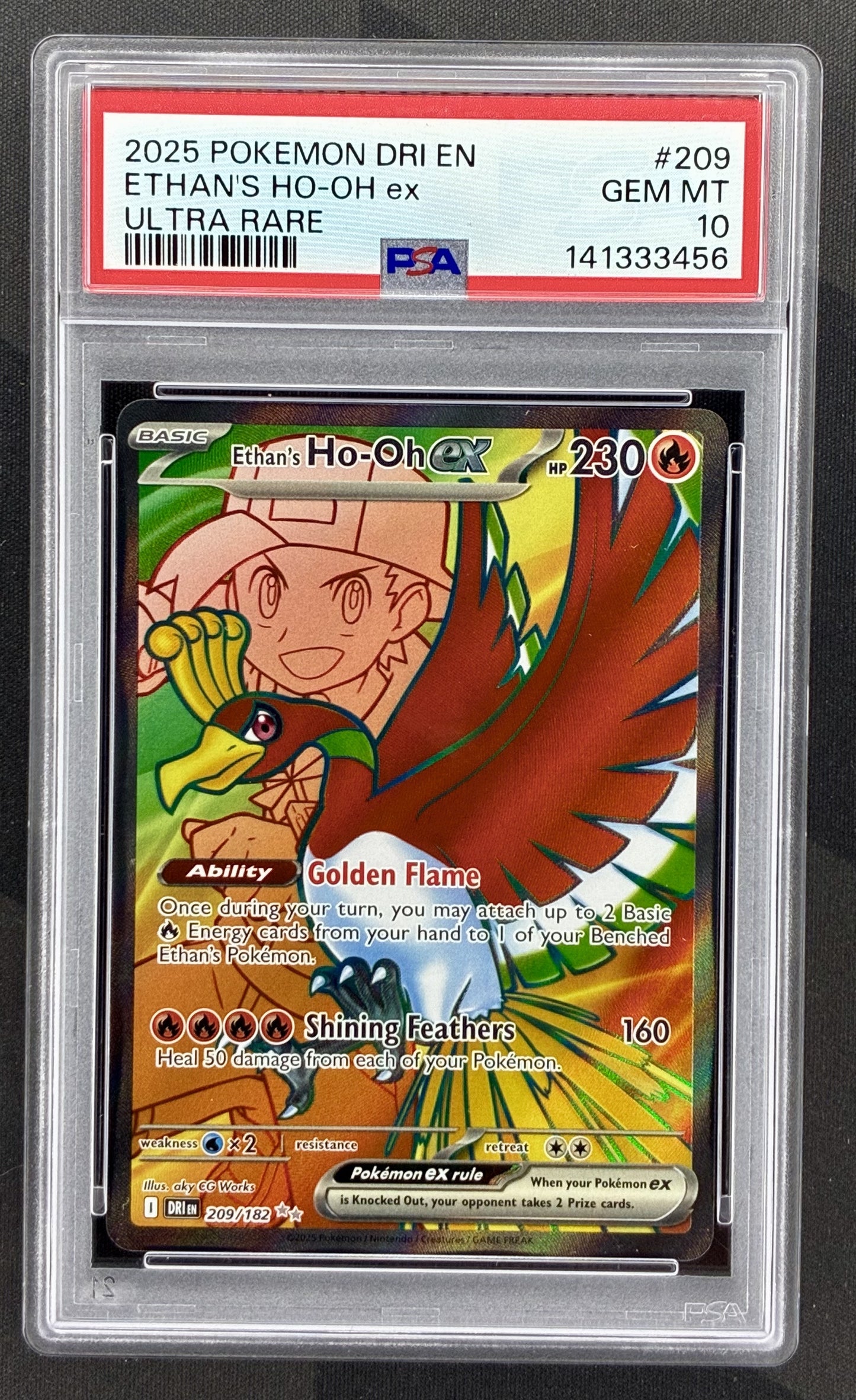 Ethan’s Ho-Oh ex 209/182 PSA 10 Destined Rivals Pokemon card
