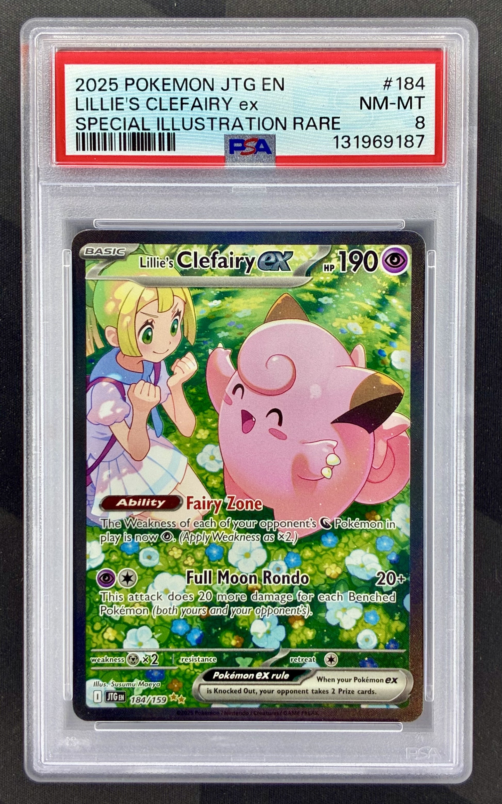 Lillie’s Clefairy ex 184/159 PSA 8 Journey Together Pokemon card