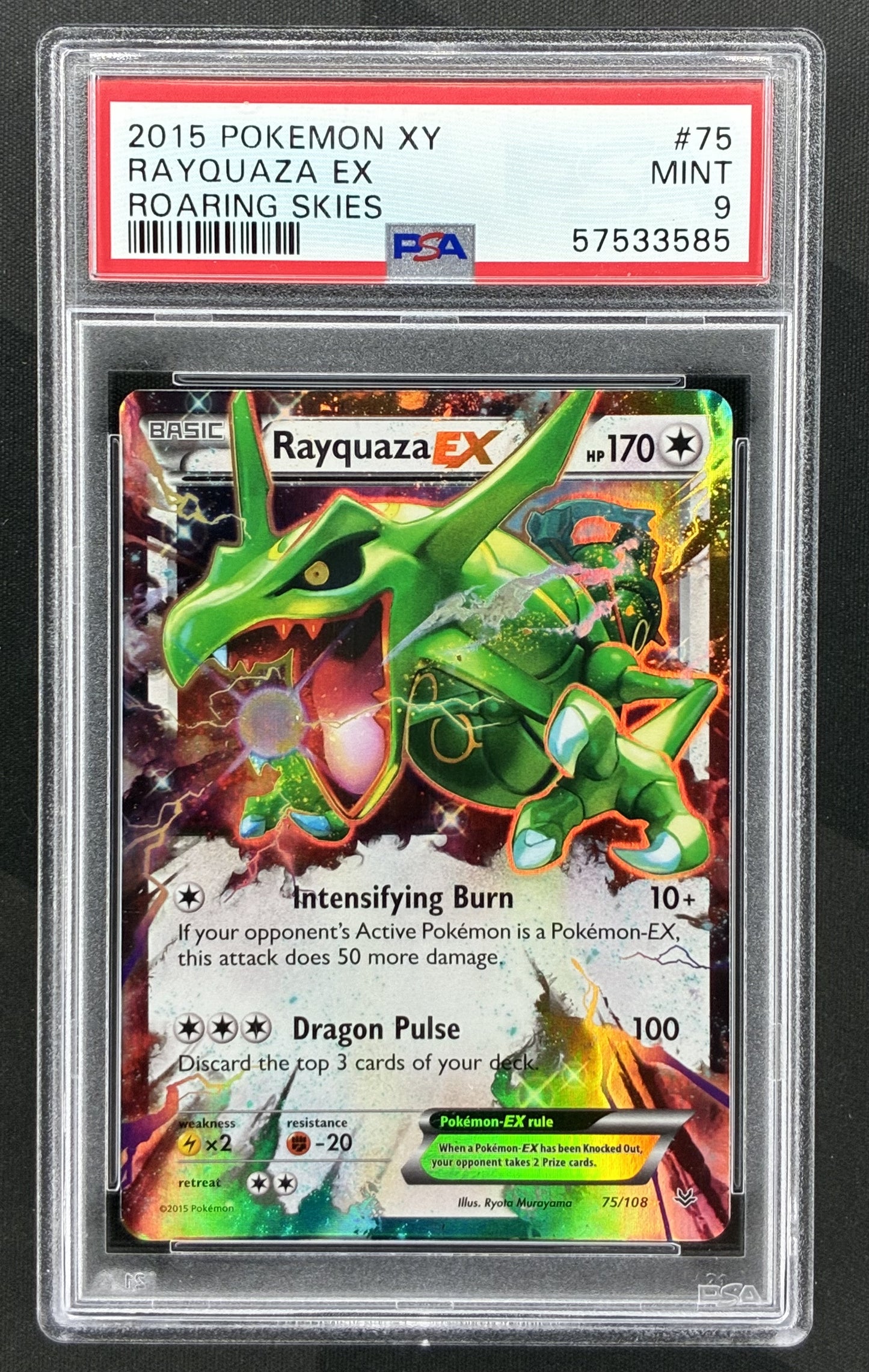 Rayquaza EX 75/108 Roaring Skies PSA 9 Pokemon card