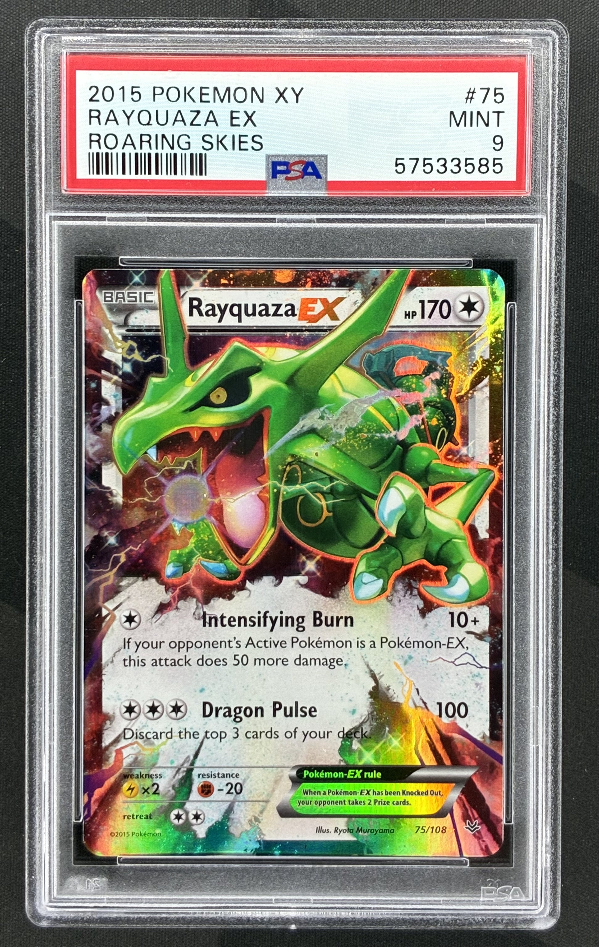Rayquaza EX 75/108 Roaring Skies PSA 9 Pokemon card