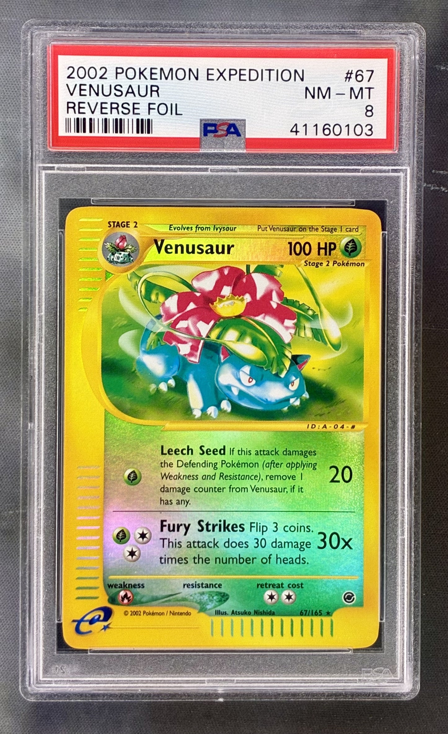 Venusaur 67/165 Expedition reverse foil PSA 8 Pokemon card