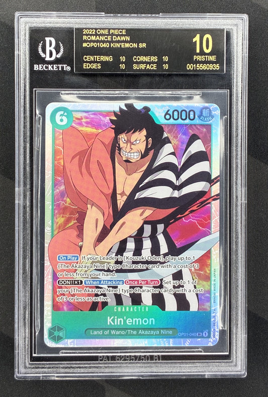 BGS 10 Pristine Kinemon OP01-040 Romance Dawn Foil SR One Piece Card