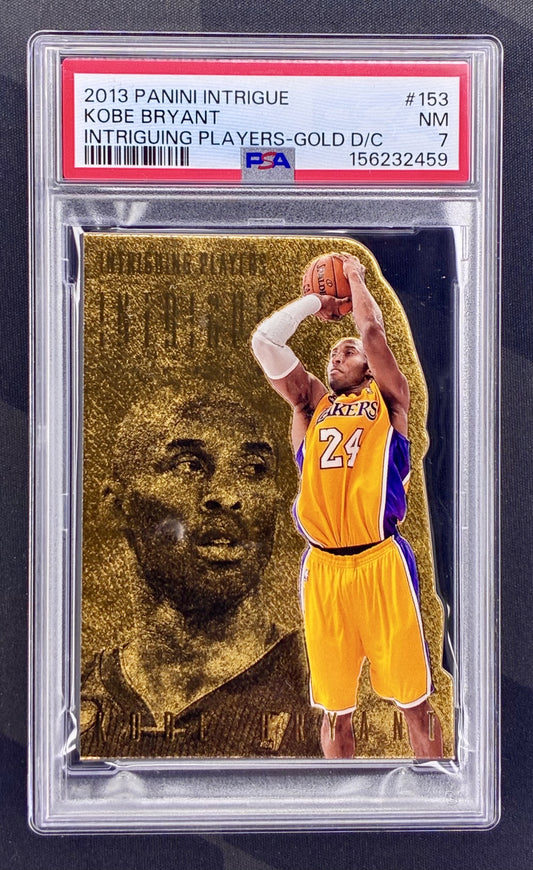 PSA 7 Kobe Bryant 2013 Panini Intrigue Gold Die-Cut #160