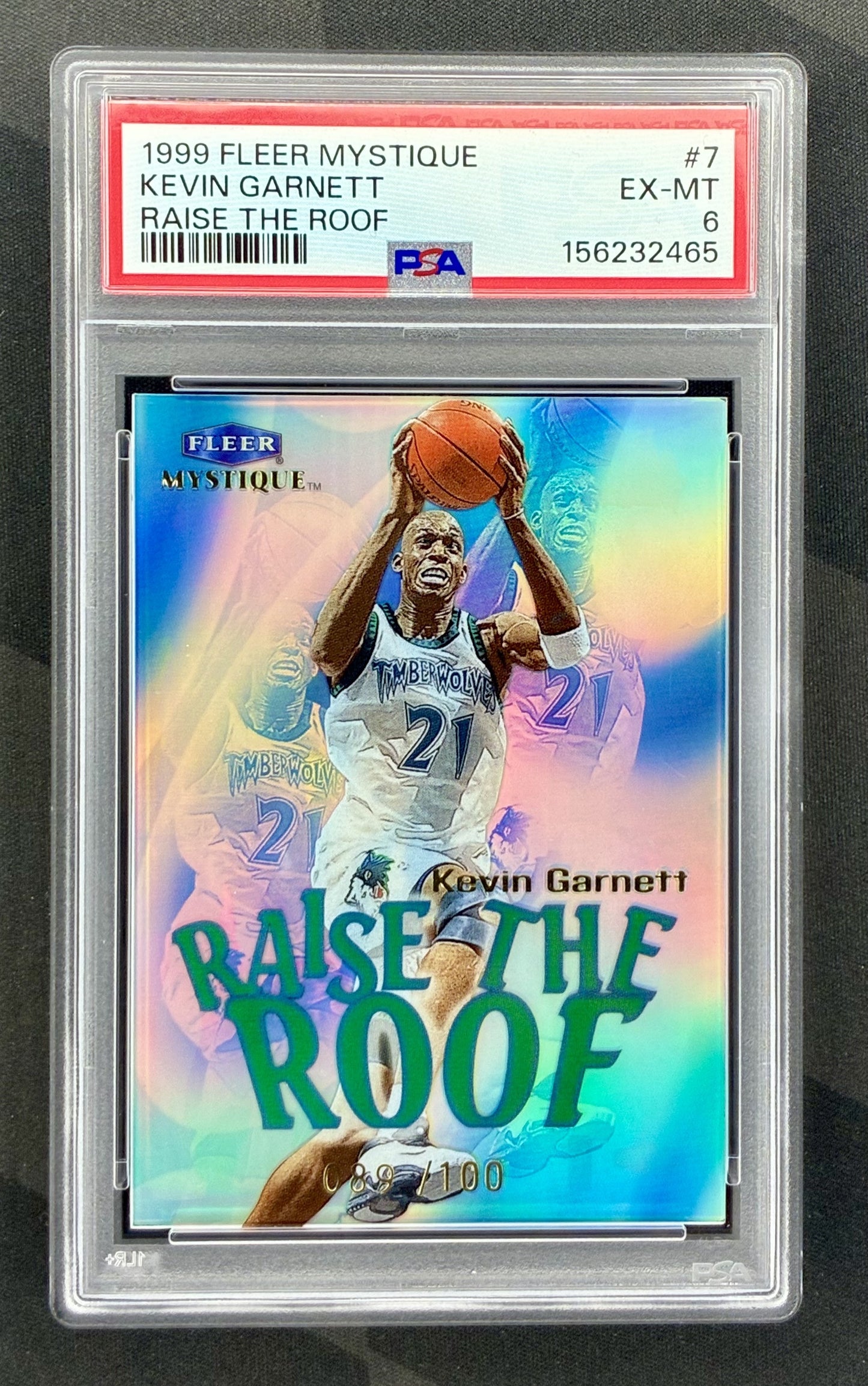 PSA 6 Kevin Garnett 1999 Fleer Mystique Raise The Roof /100 Card
