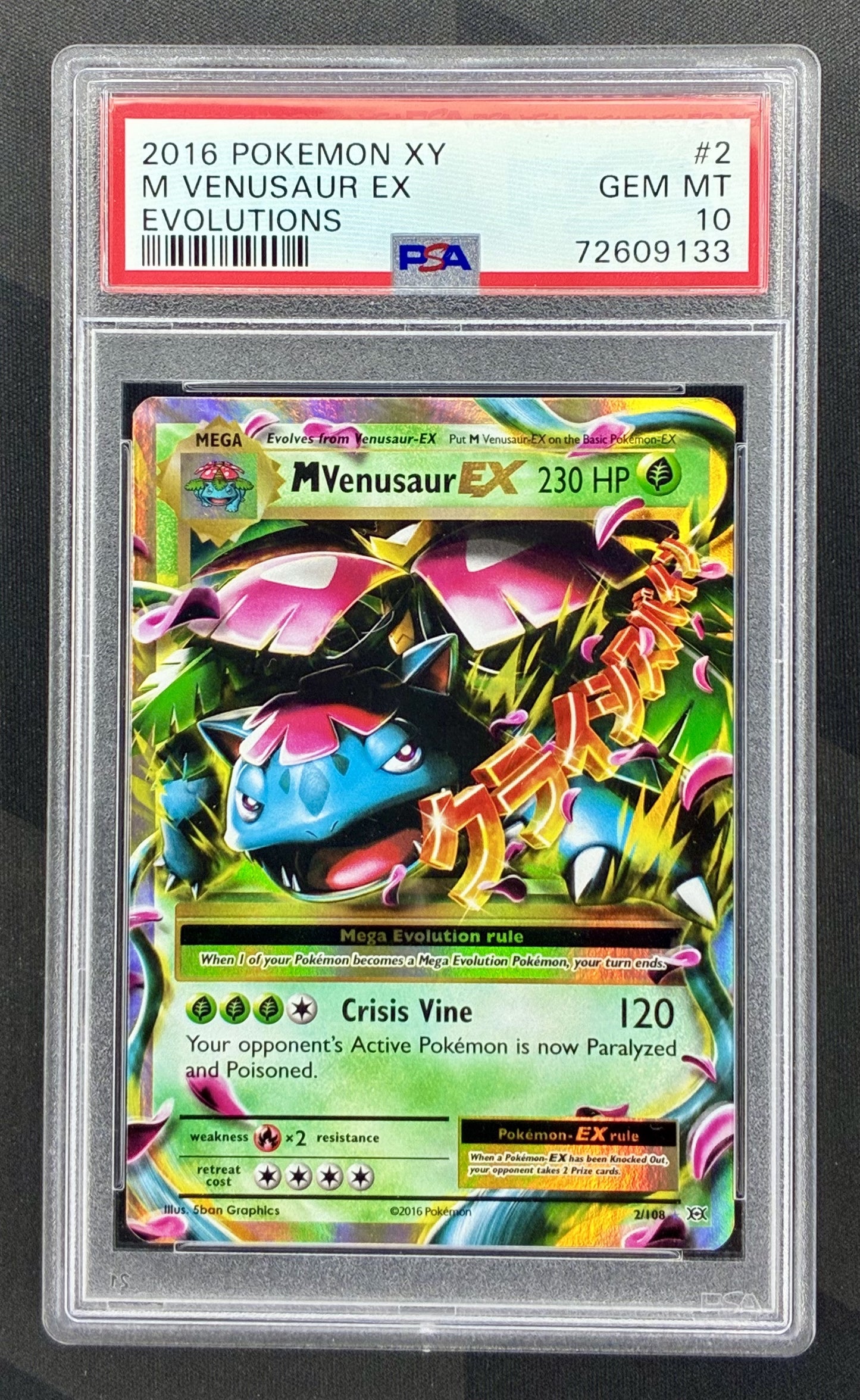 PSA 10 Mega Venusaur EX 2/108 XY Evolutions Pokemon Card