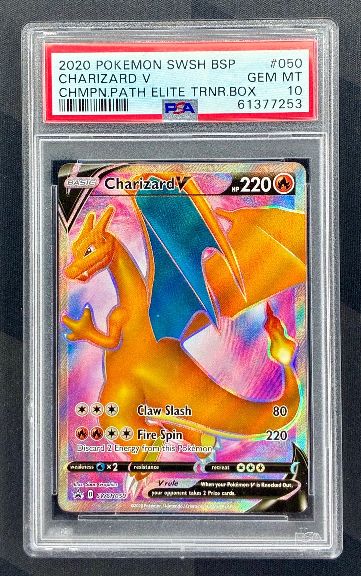 Charizard V Champion’s Path SWSH050 Holo PSA 10 English Pokemon Card