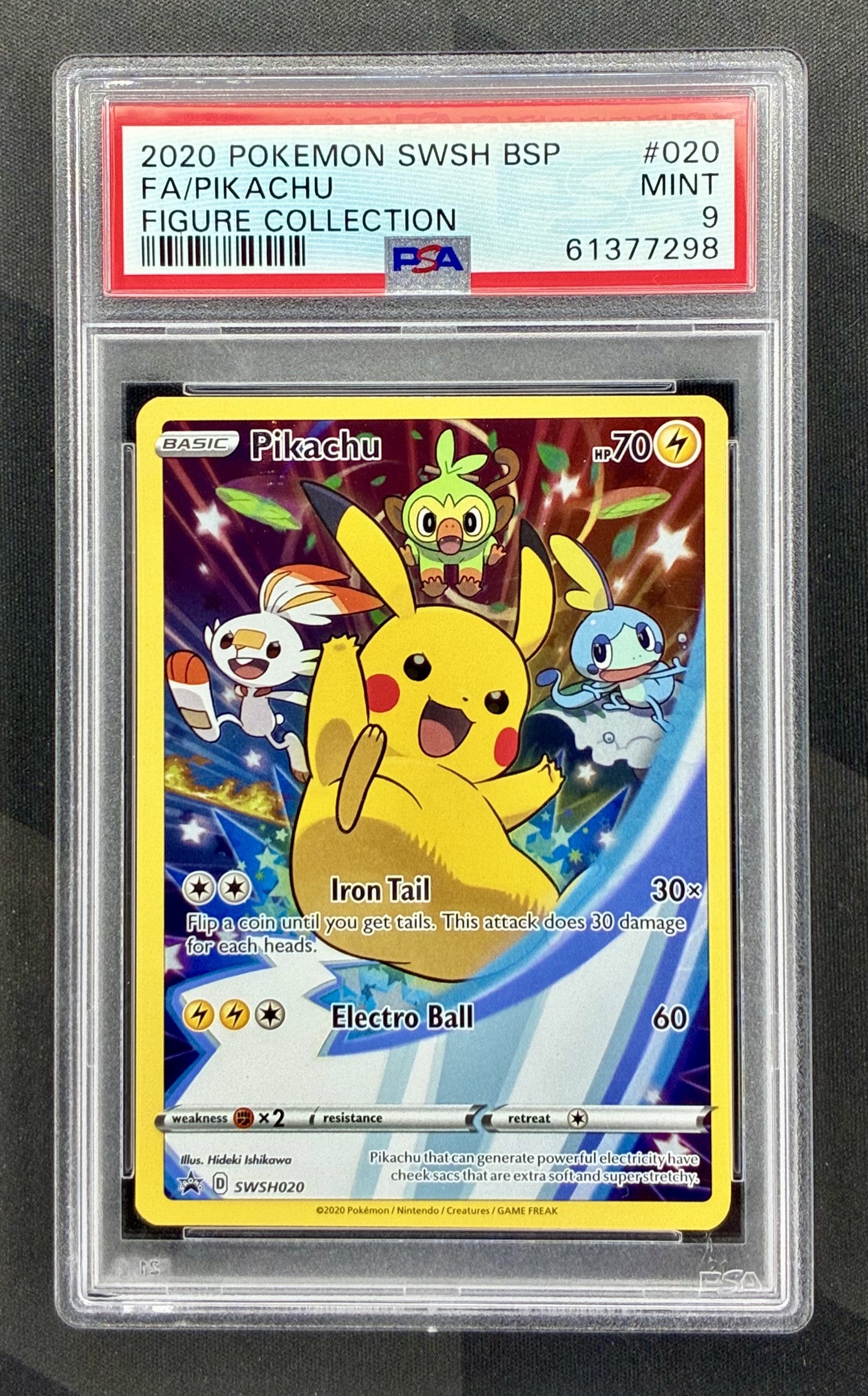 PSA 9 Pikachu SWSH020 Figure Collection Promo Pokemon Card