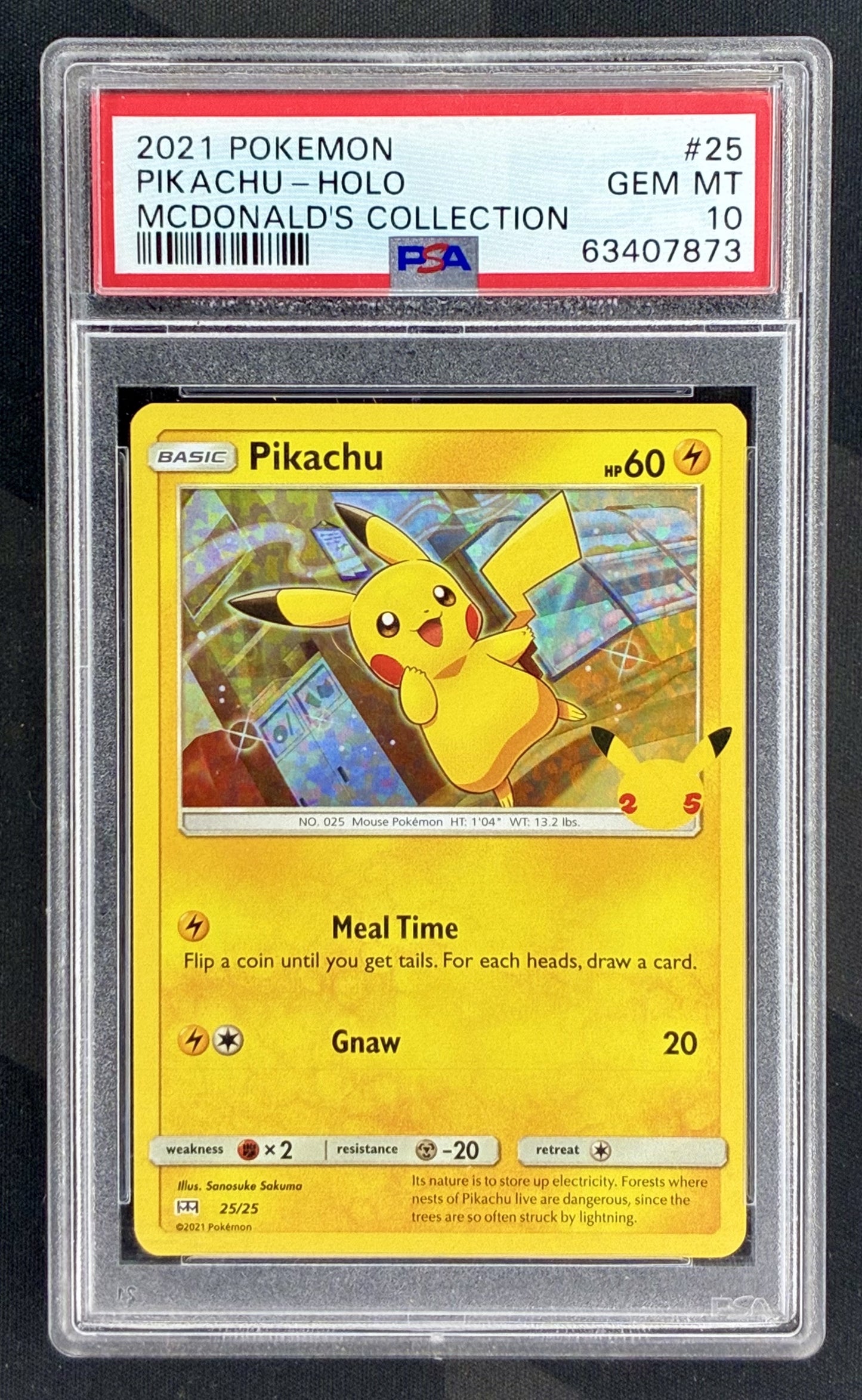 PSA 10 Pikachu 25/25 McDonalds Collection Holo Pokemon