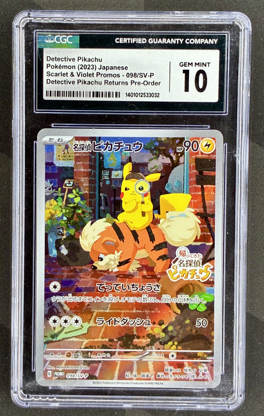 CGC 10 Detective Pikachu 098/SV-P Scarlet Violet Promo Pokemon Card