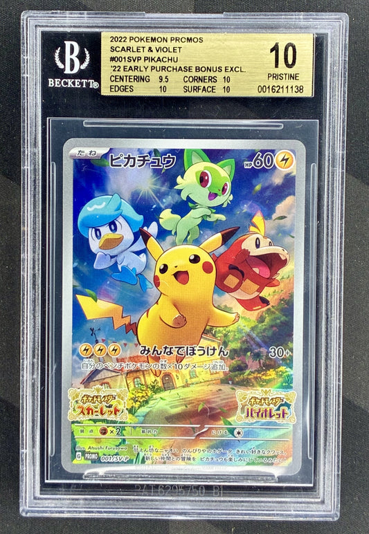 BGS 10 Pristine Pikachu 001/SV-P Scarlet Violet Promo Pokemon Card