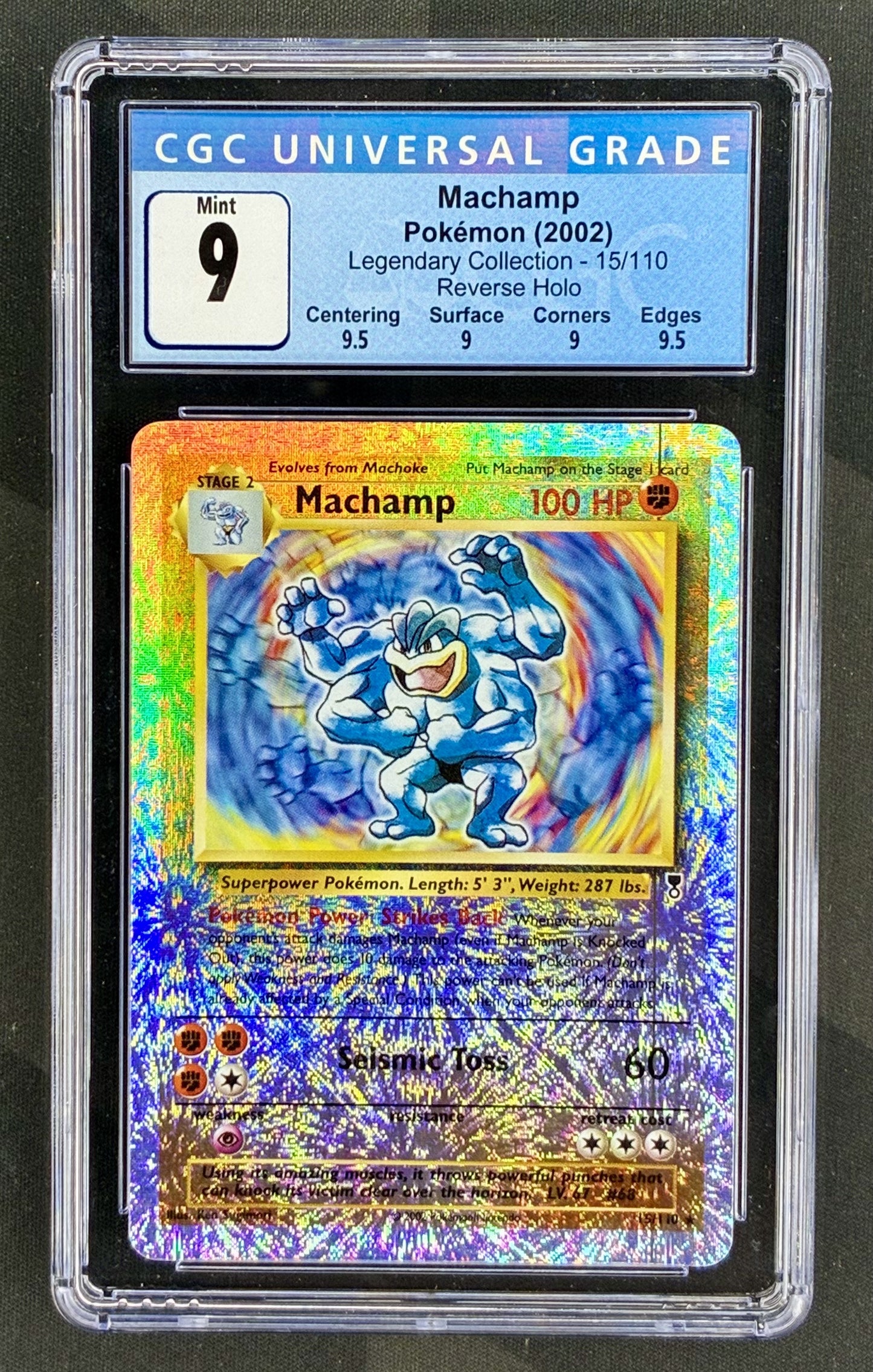 CGC 9 Machamp 15/110 Legendary Collection Reverse Holo Pokemon Card