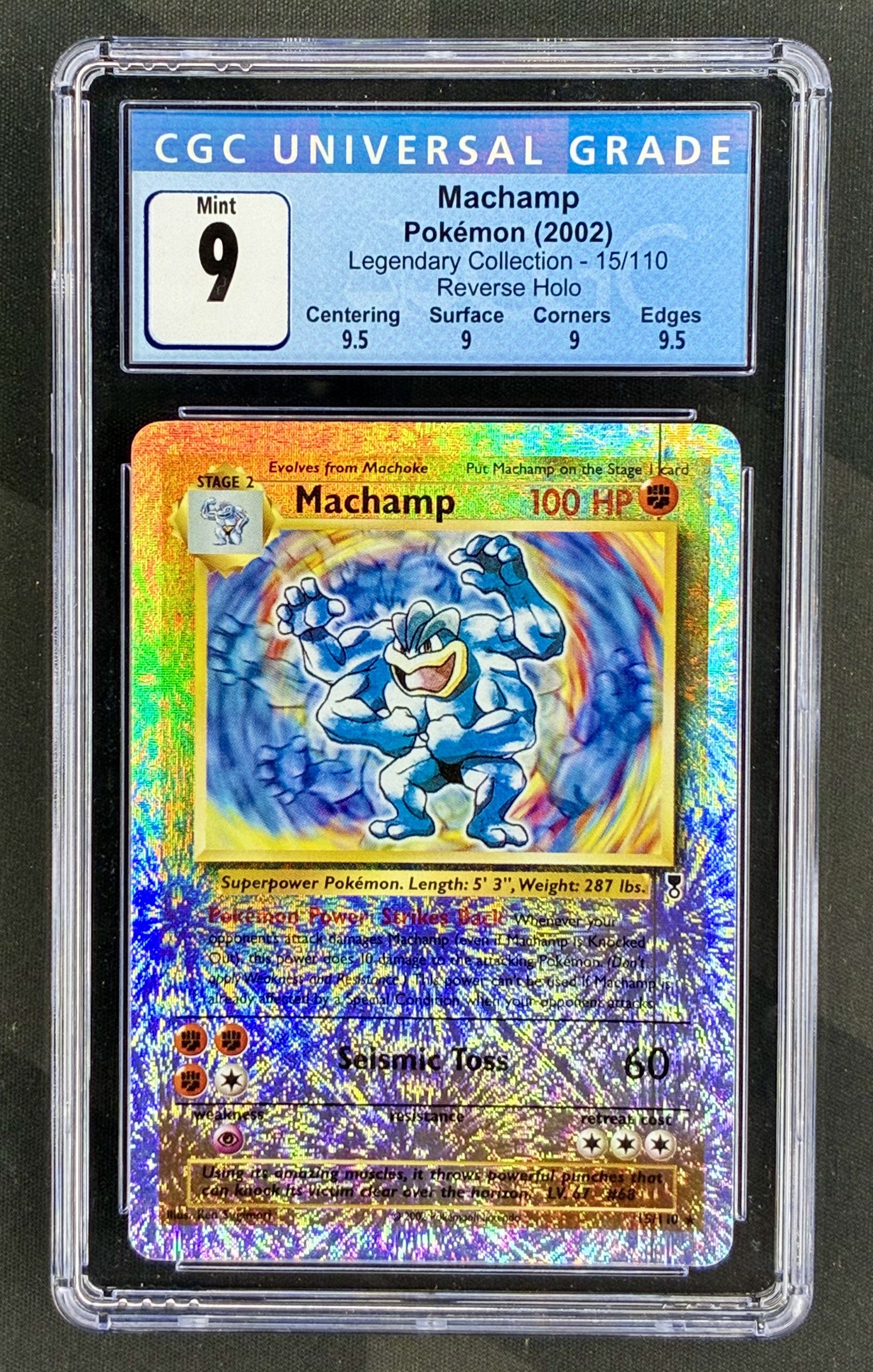 CGC 9 Machamp 15/110 Legendary Collection Reverse Holo Pokemon Card