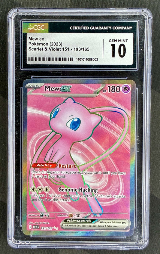 CGC 10 Mew ex 193/165 Pokemon 151 Full Art Card