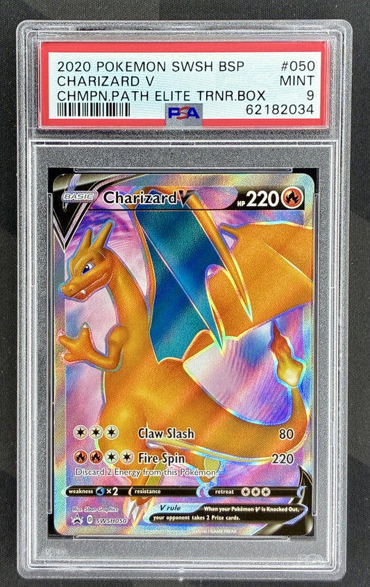 PSA 9 Charizard V SWSH050 Black Star Promo Pokemon Card