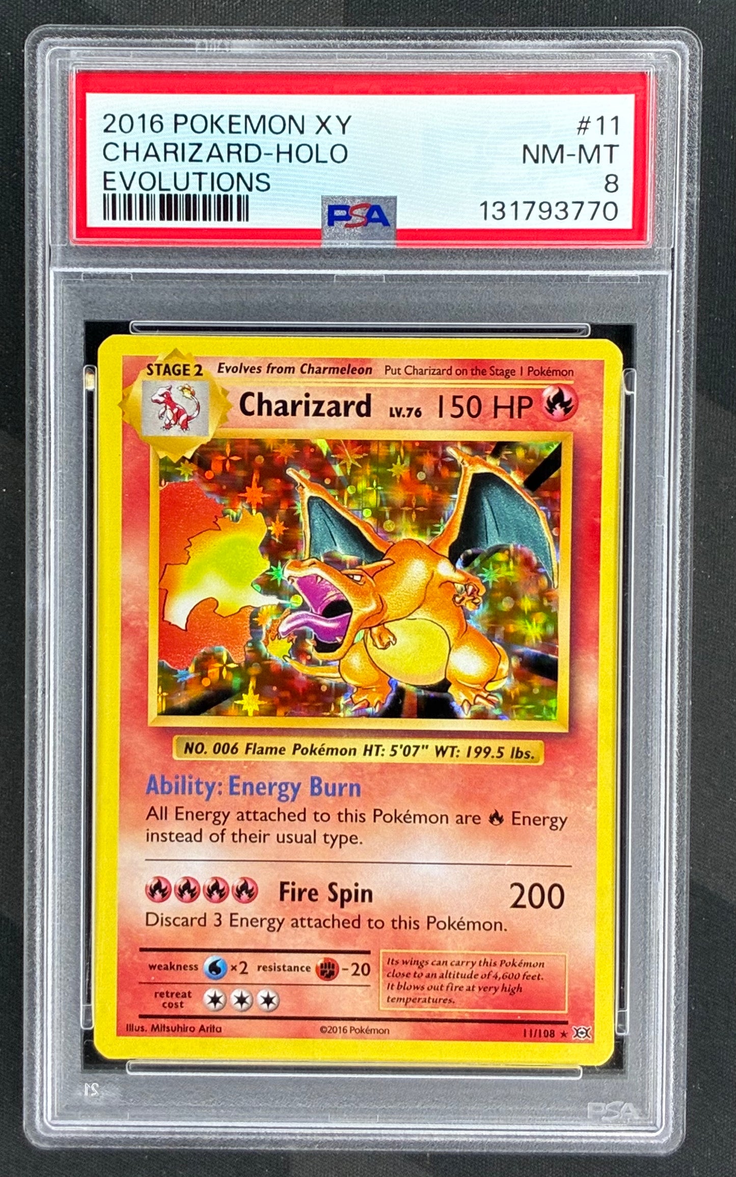 Charizard – 11/108 – Holo – PSA 8 – Pokémon TCG: XY Evolutions (2016)