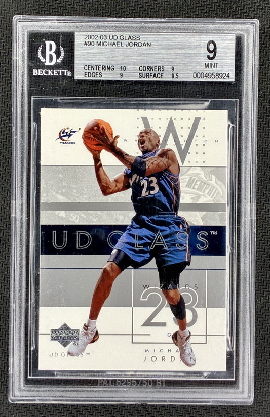 BGS 9 Michael Jordan 2002 Upper Deck Glass #90 Basketball Card