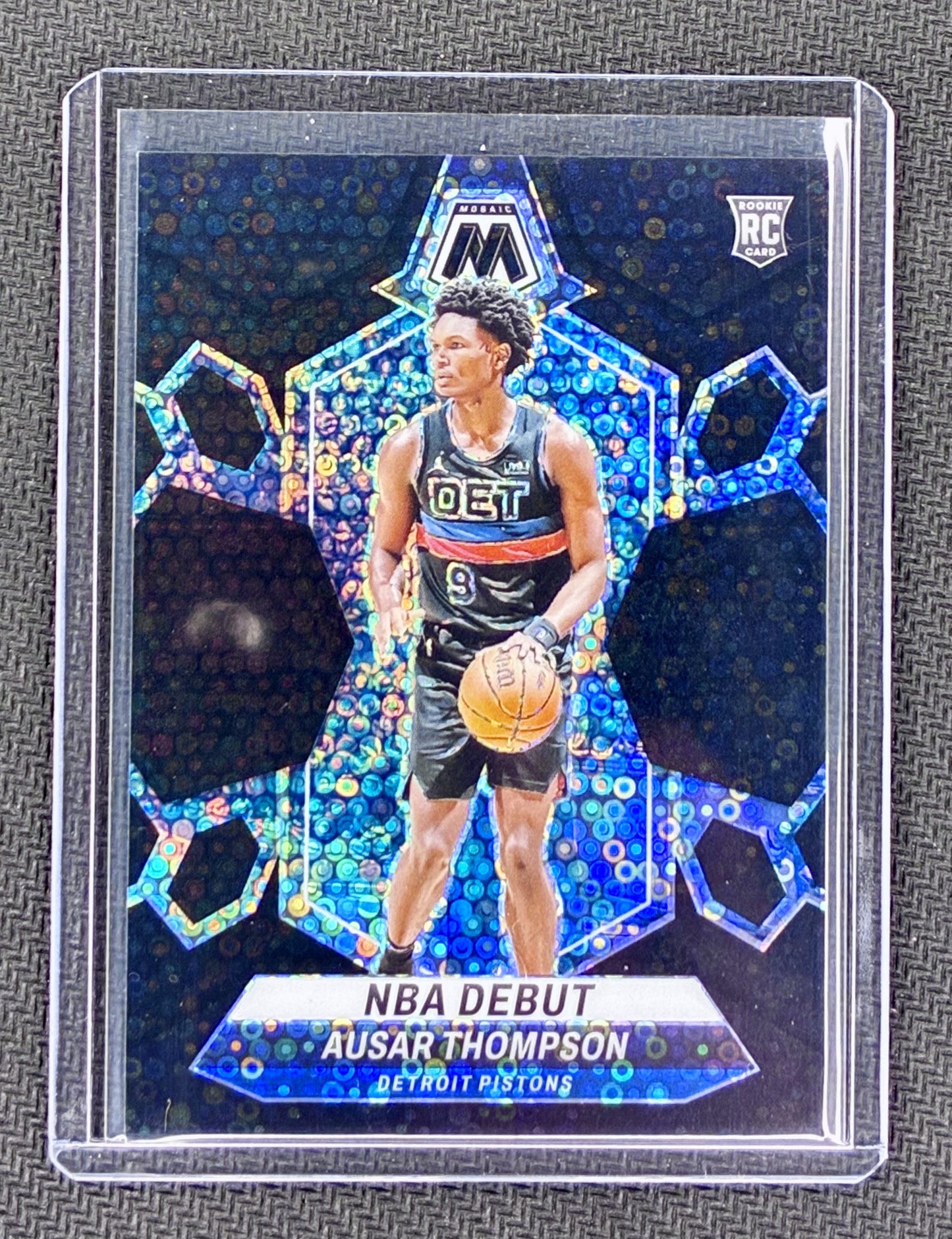 2023-24 Panini Mosaic Ausar Thompson Black NBA Debut 1/1 Rookie Card