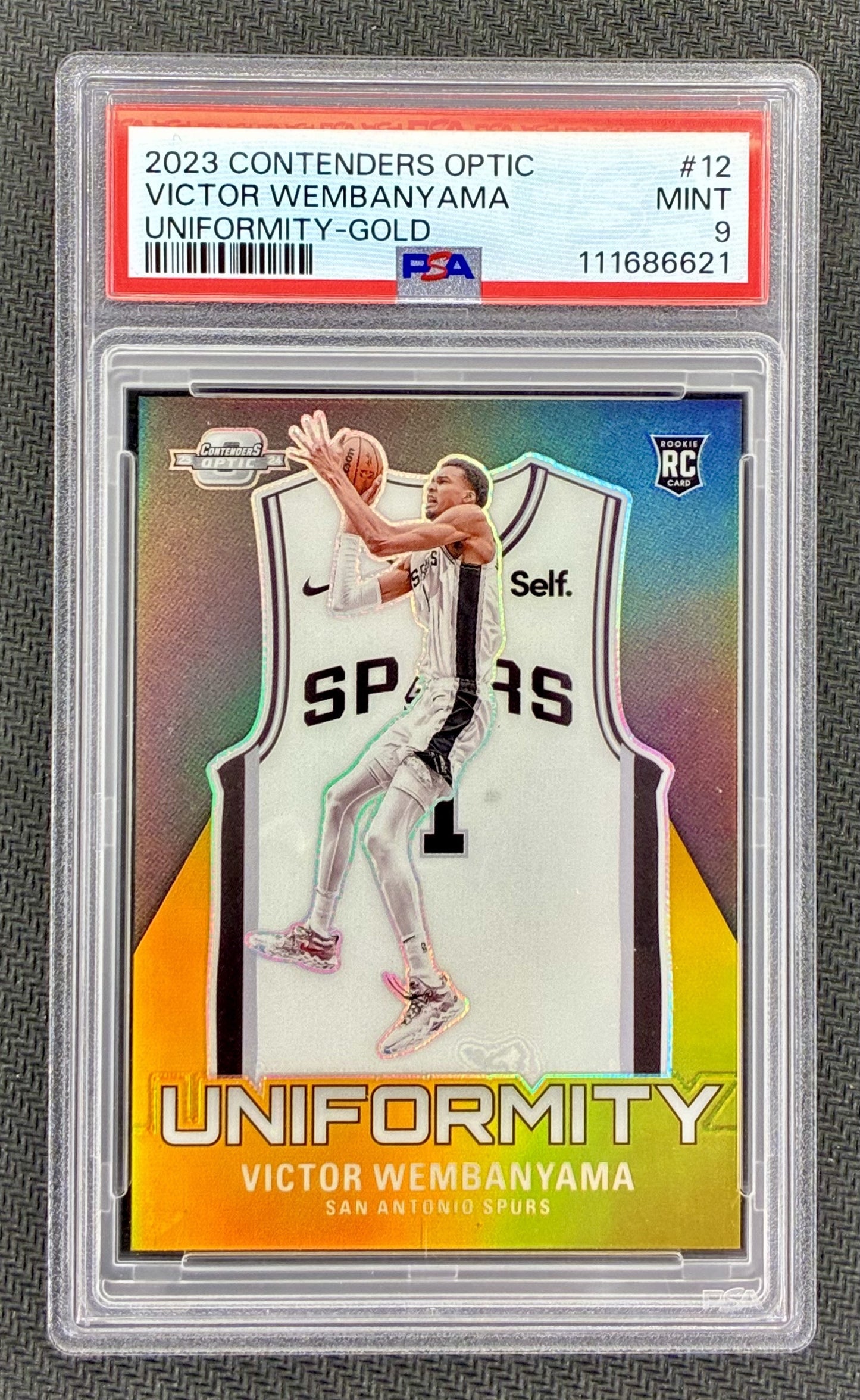 PSA 9 Victor Wembanyama Uniformity Gold Prizm /10 Basketball Card