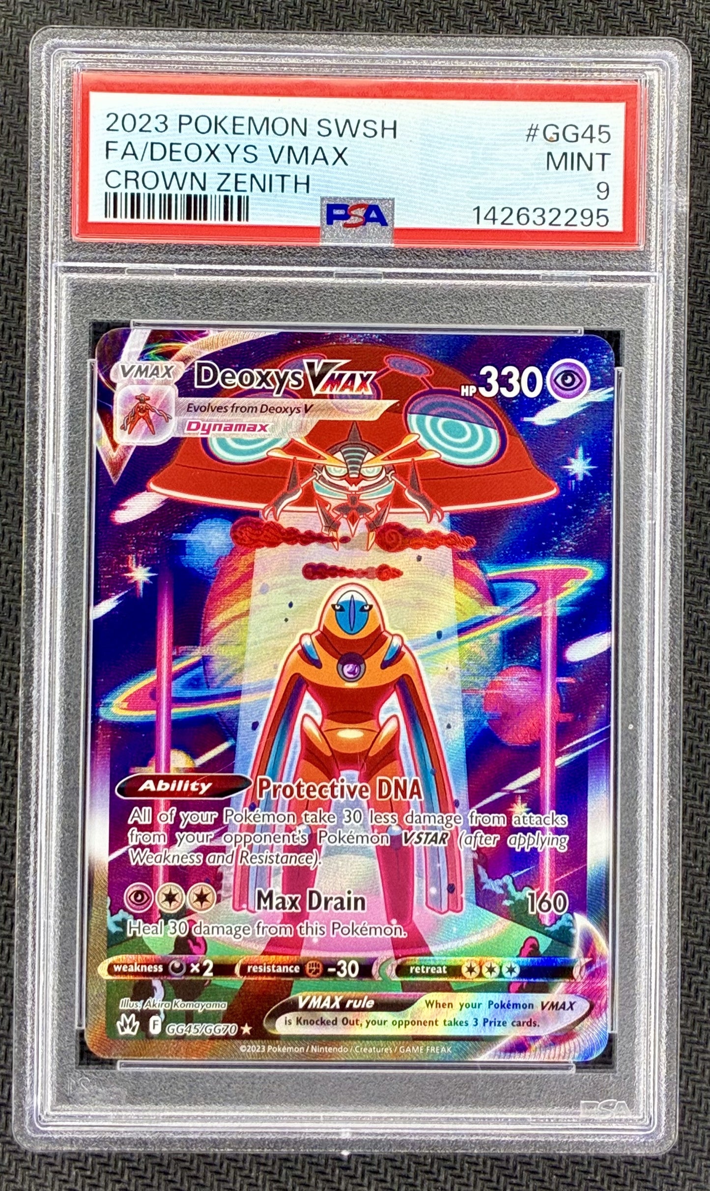 PSA 9 Deoxys VMAX GG45/GG70 Crown Zenith Galarian Gallery Pokemon Card