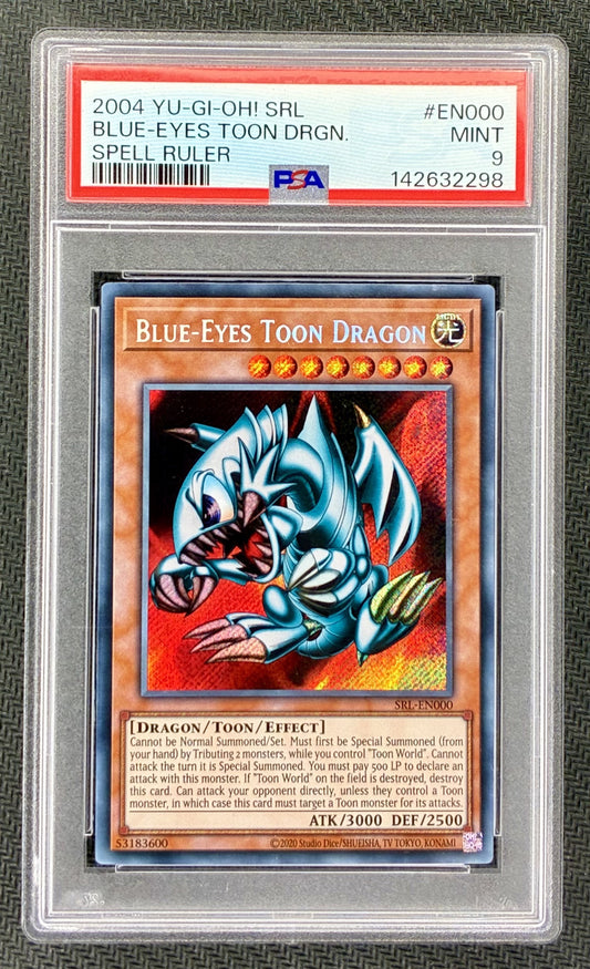 PSA 9 Blue-Eyes Toon Dragon SRL-EN000 Spell Ruler Yu-Gi-Oh Card