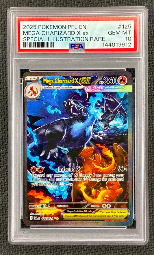 Mega Charizard X ex 125/094 SIR Phantasmal Flames PSA 10 Pokémon Card