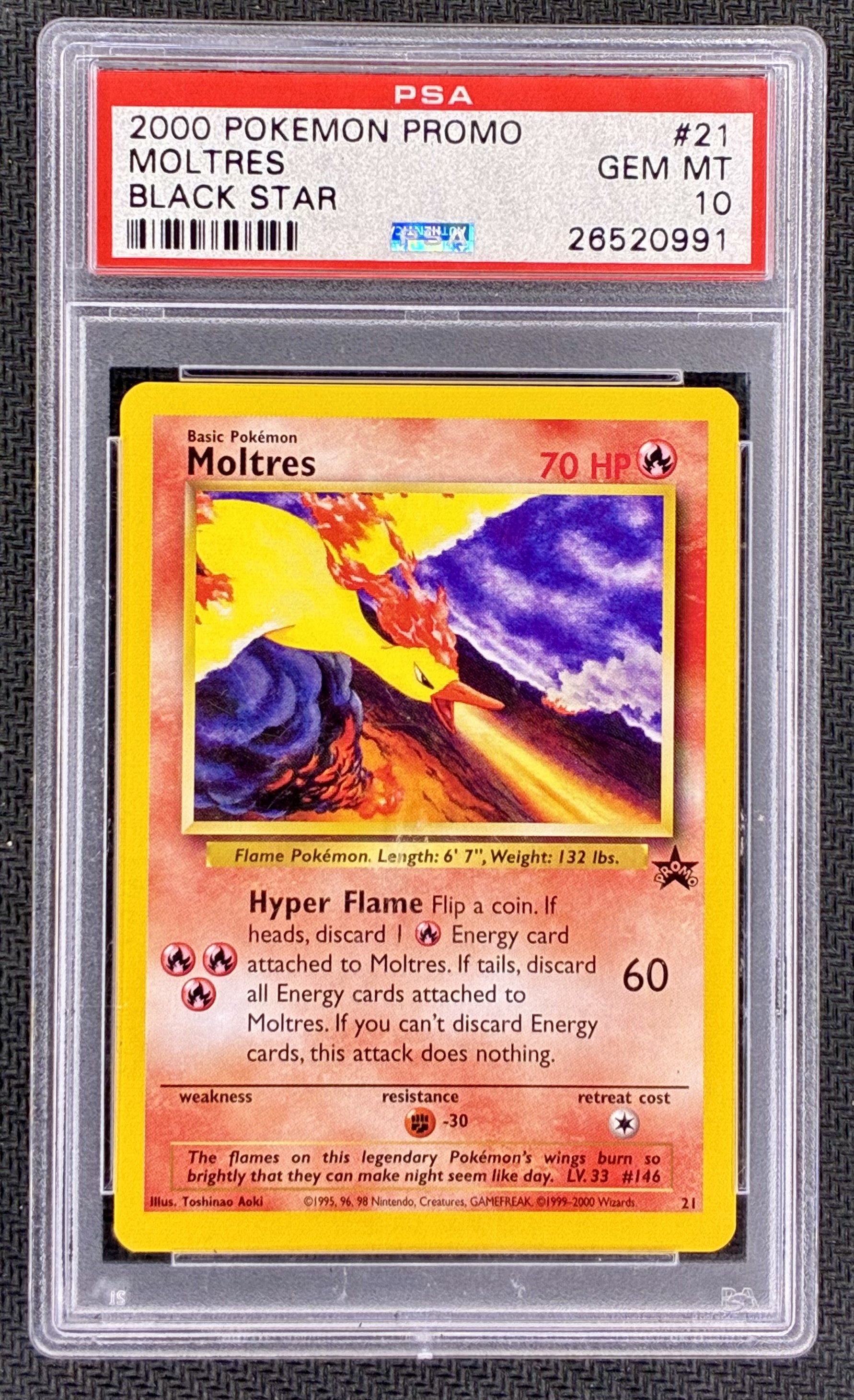 PSA 10 Moltres #21 Black Star Promo 2000 Pokemon Card