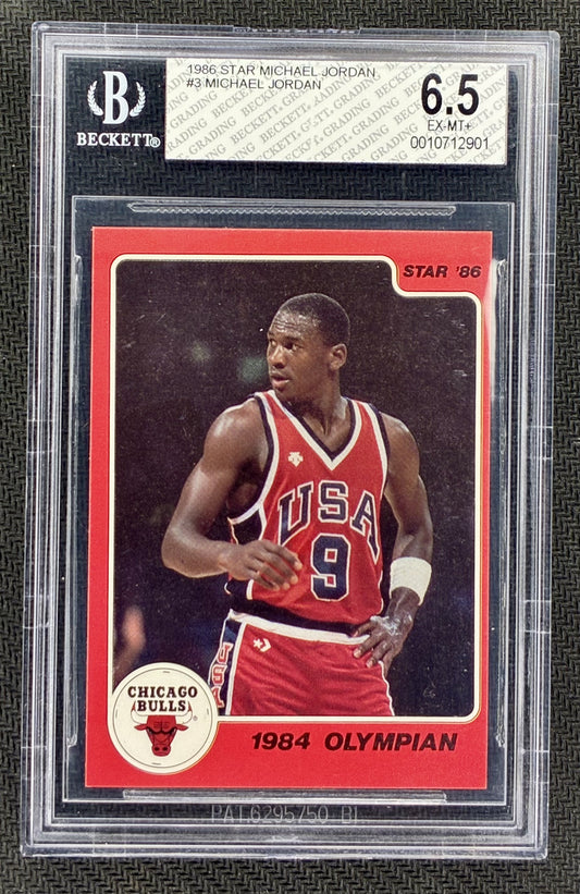 BGS 6.5 Michael Jordan 1986 #3 RC 1984 Olympian Rare Basketball Card