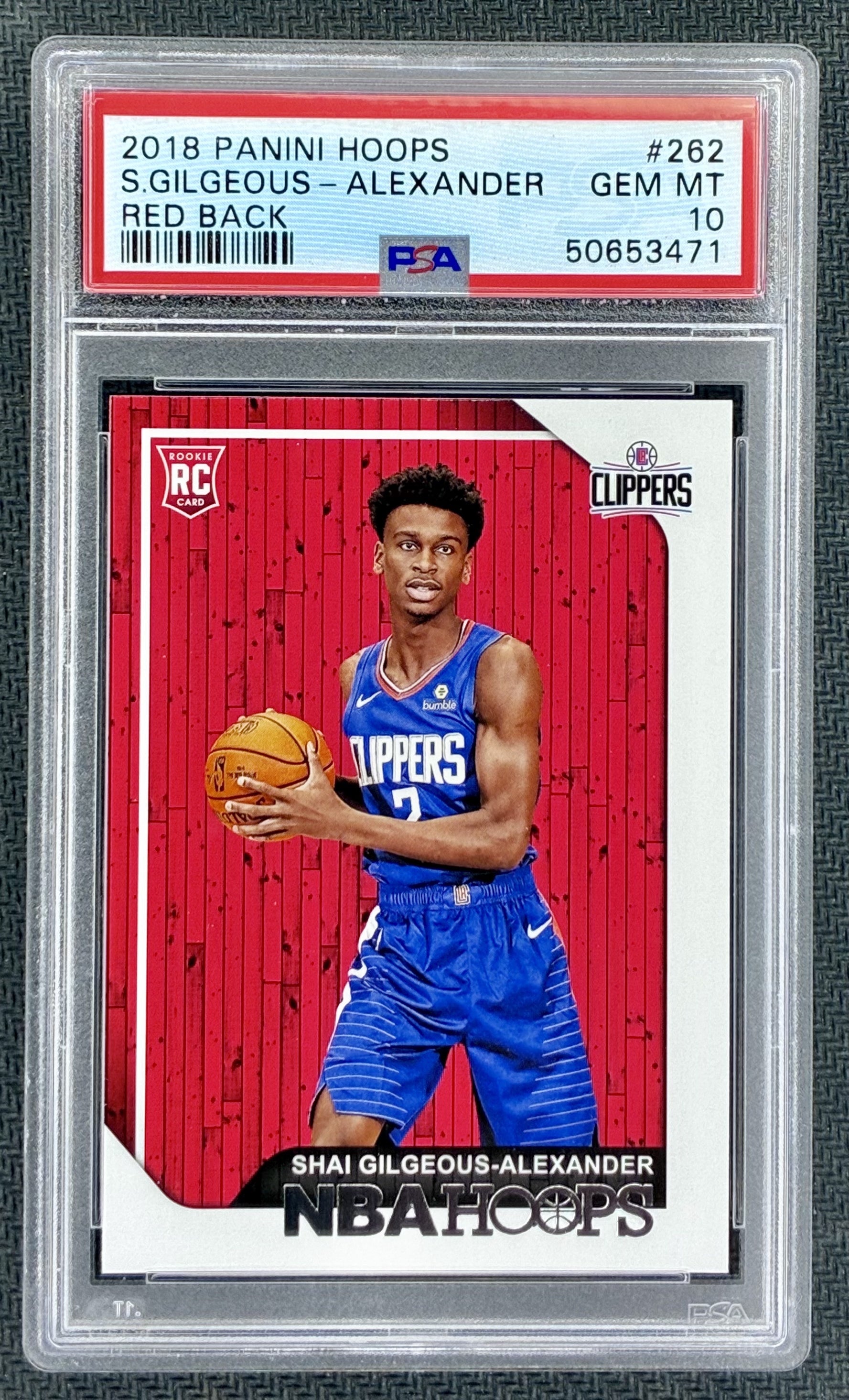 PSA 10 Shai Gilgeous-Alexander 2018-19 Hoops Red Backs RC Basketball Card