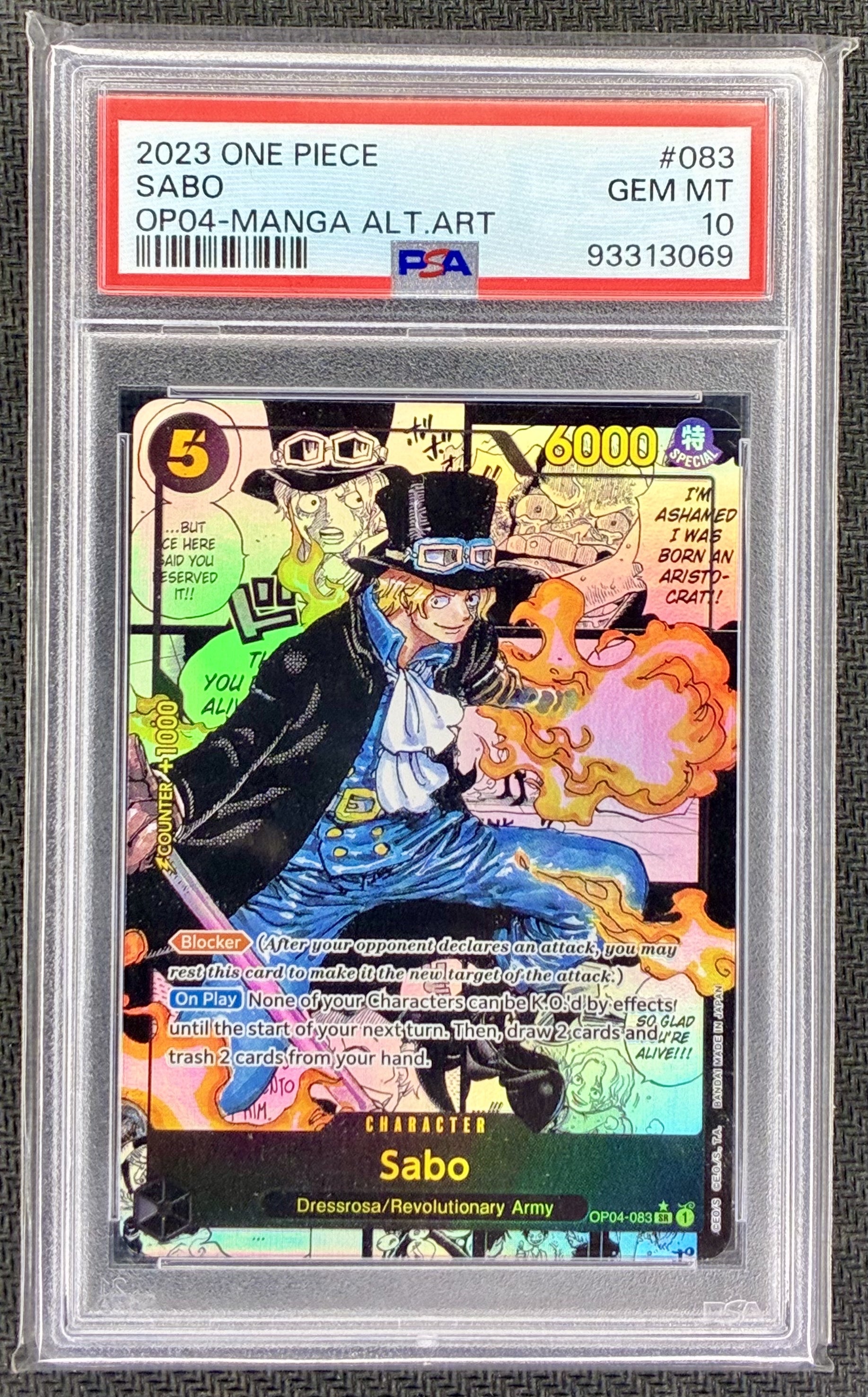 PSA 10 Sabo OP04-083 Manga Art Kingdoms of Intrigue One Piece Card