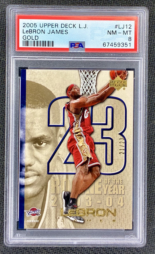 PSA 8 LeBron James 2005-06 Upper Deck Gold #LJ12 /23 Basketball Card