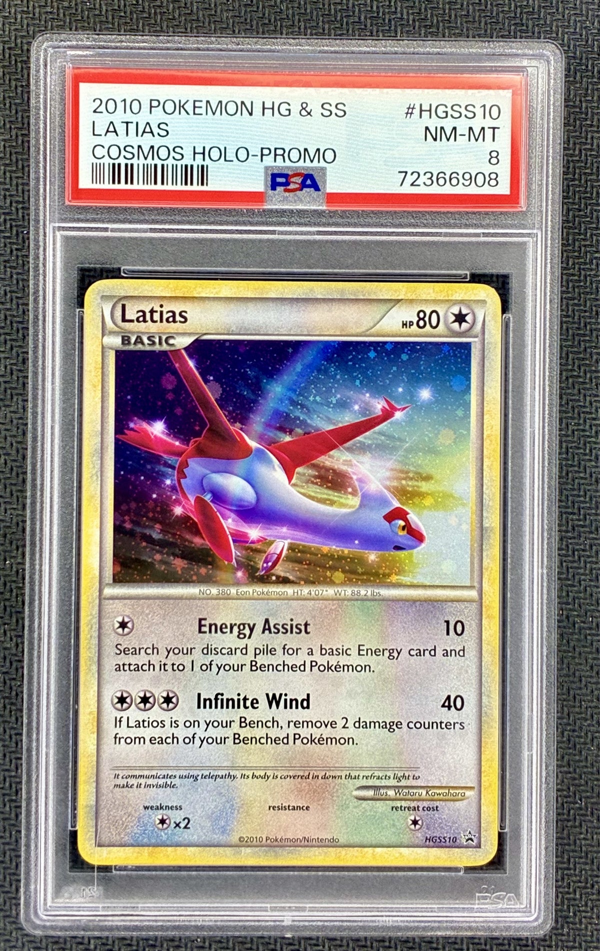 PSA 8 Latias HGSS10 2010 HeartGold SoulSilver Cosmos Holo Promo Pokemon Card